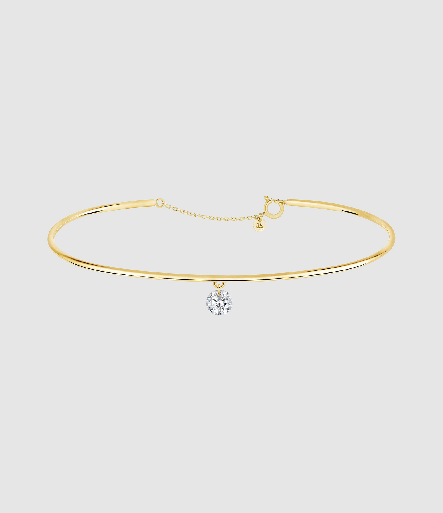 360° Brilliant-Cut Diamond Bangle, 0.07, Yellow Gold
