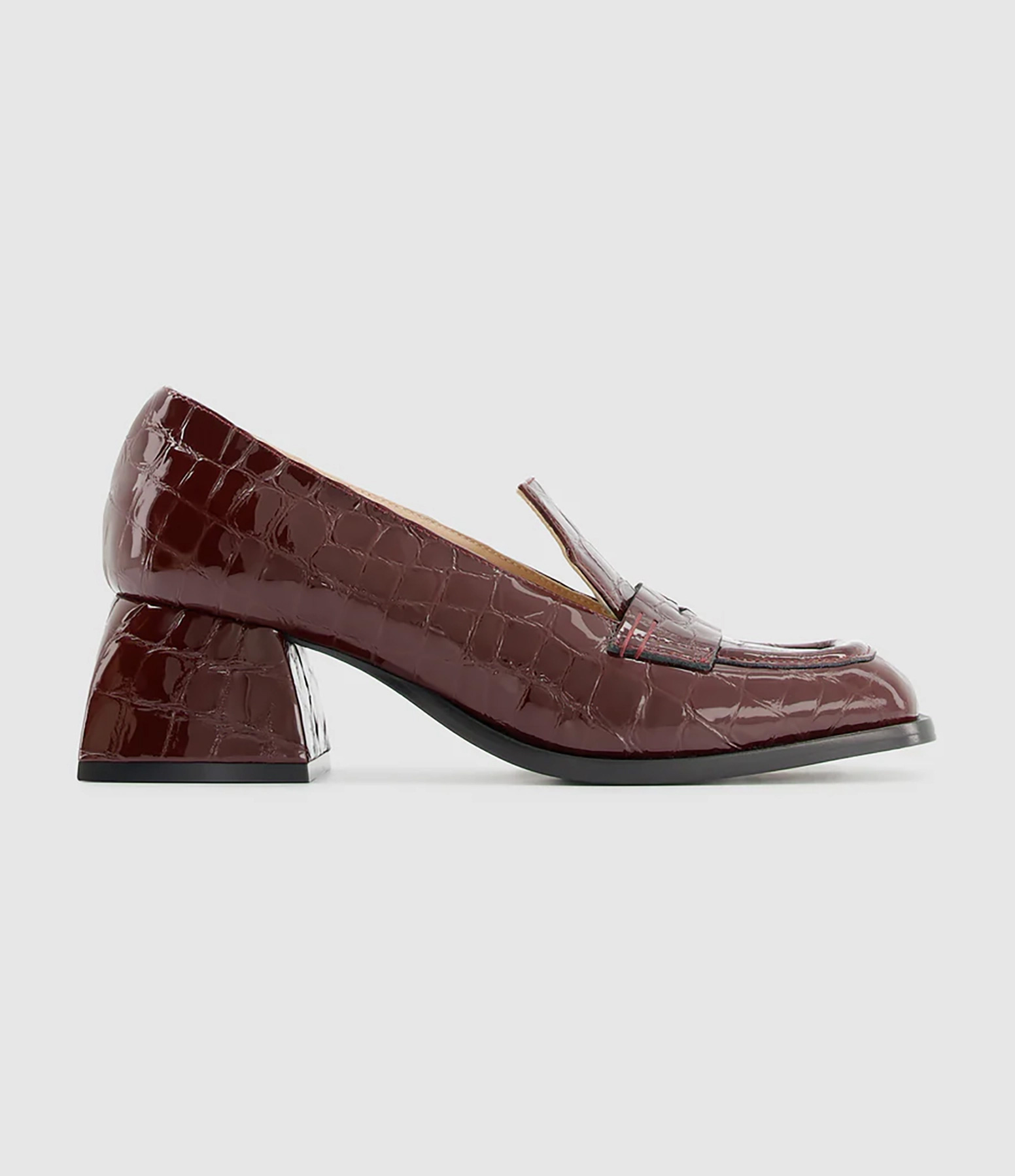Bulla Cara 50 Loafers – Bordeaux Crocodile-effect Leather