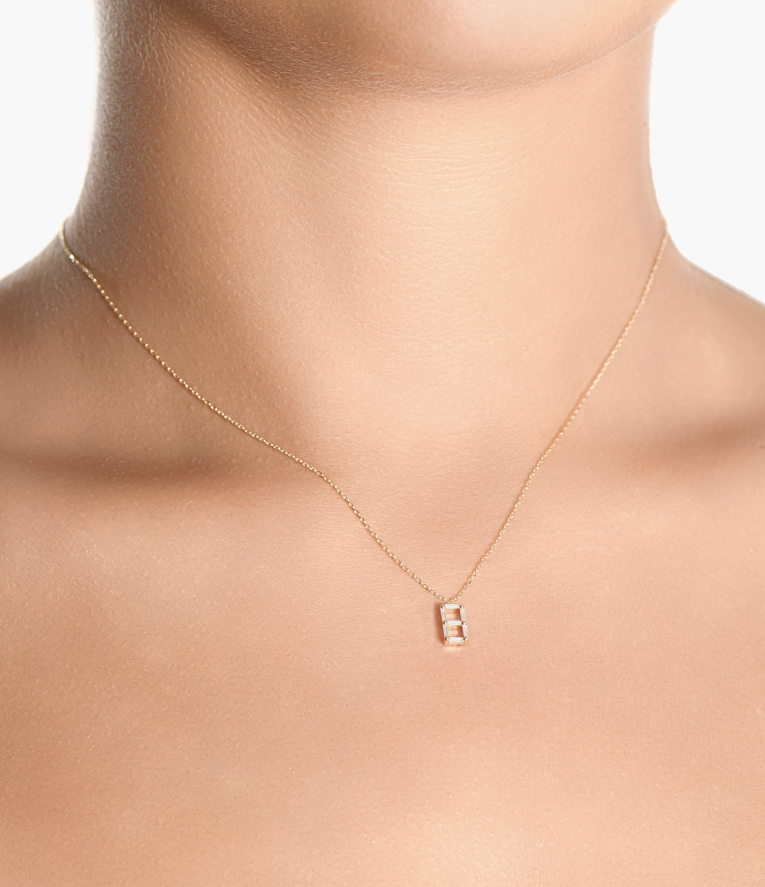 Number 8 Yellow Gold Diamond Necklace