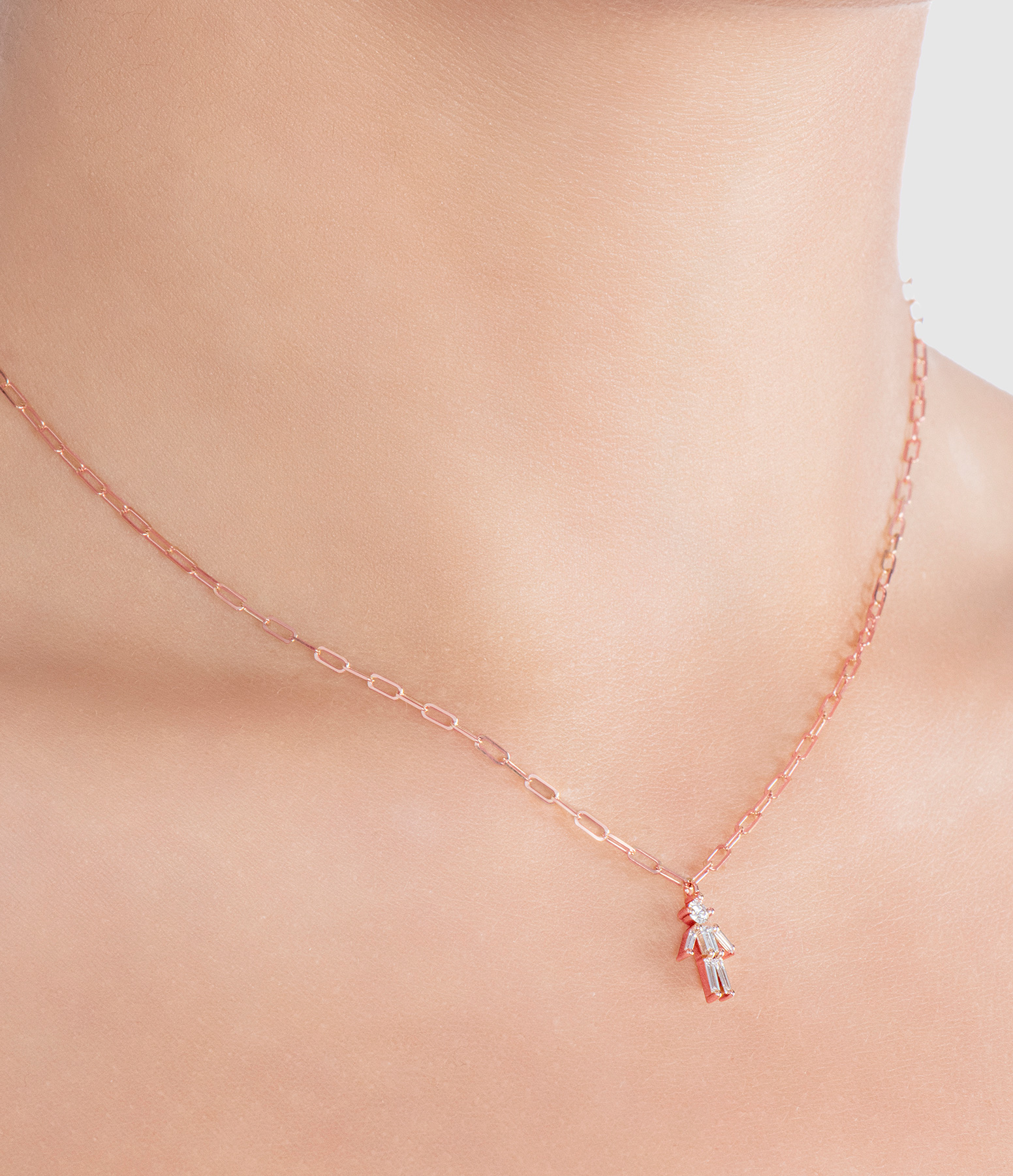 Big Boy Rose Gold Magnetic Necklace with Diamonds