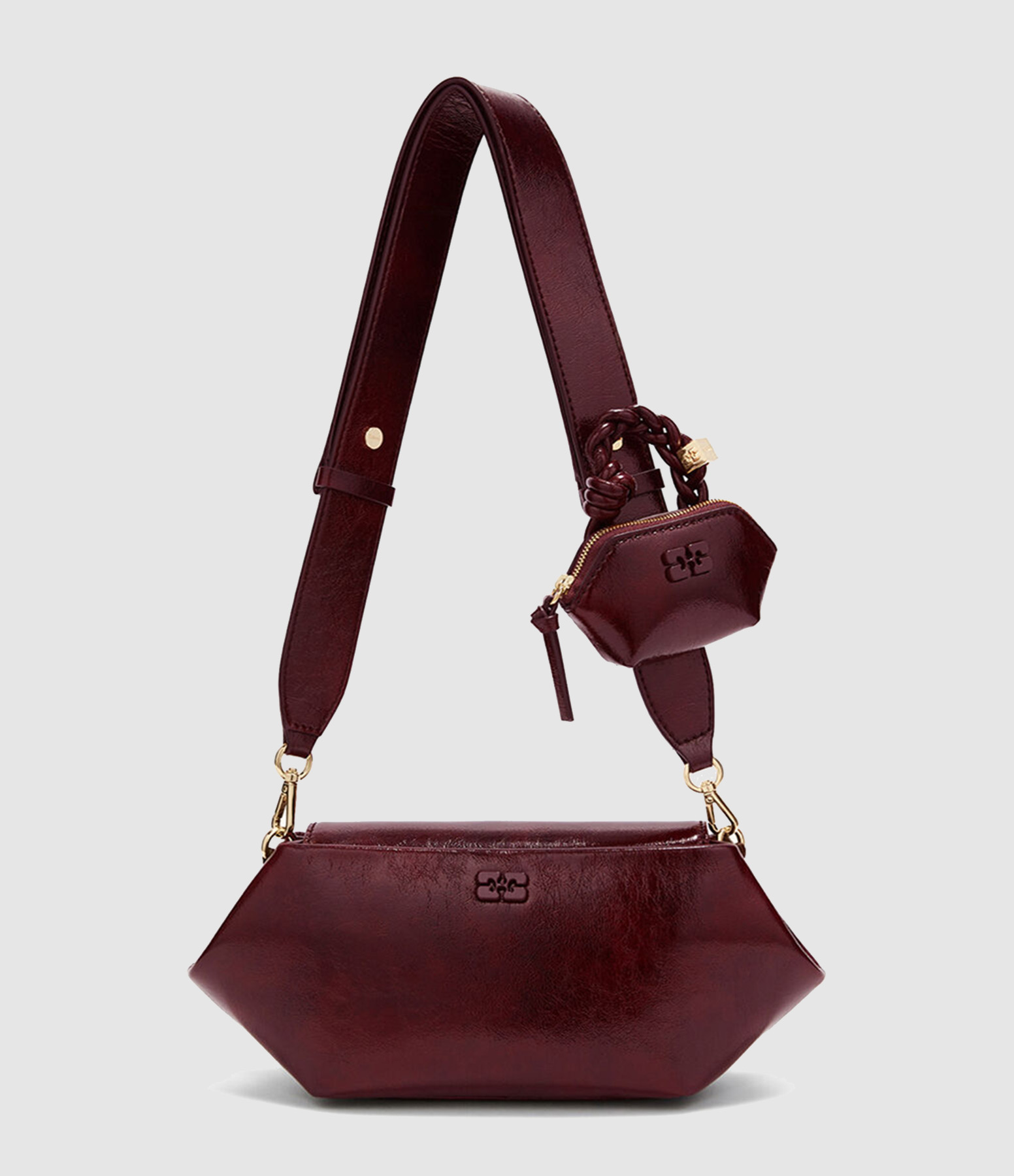 East West Deep Shine Burgundy Bag
