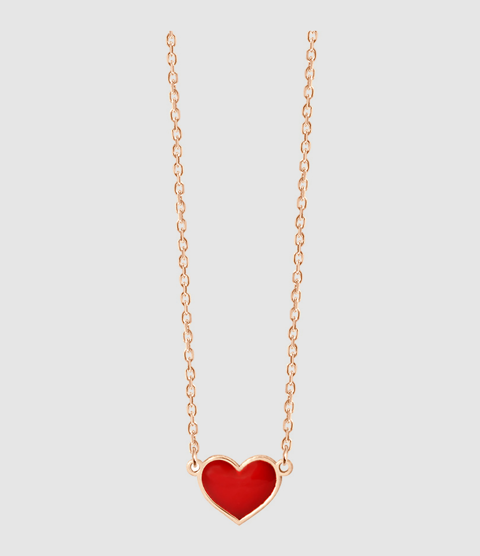 Rose Gold Red Heart Emoji Necklace