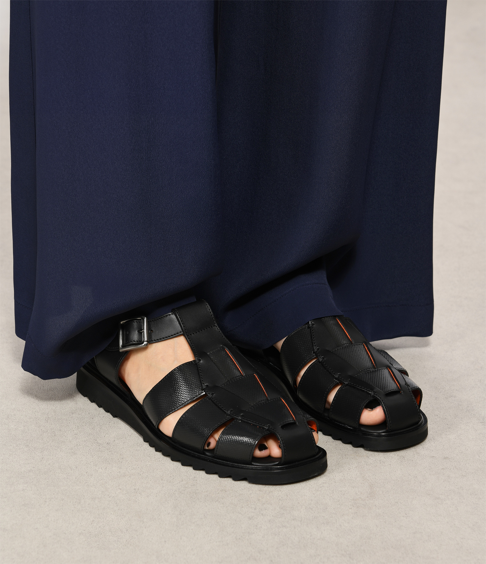 Santorin Sport Black Sandals, Cahu x Paraboot Collaboration