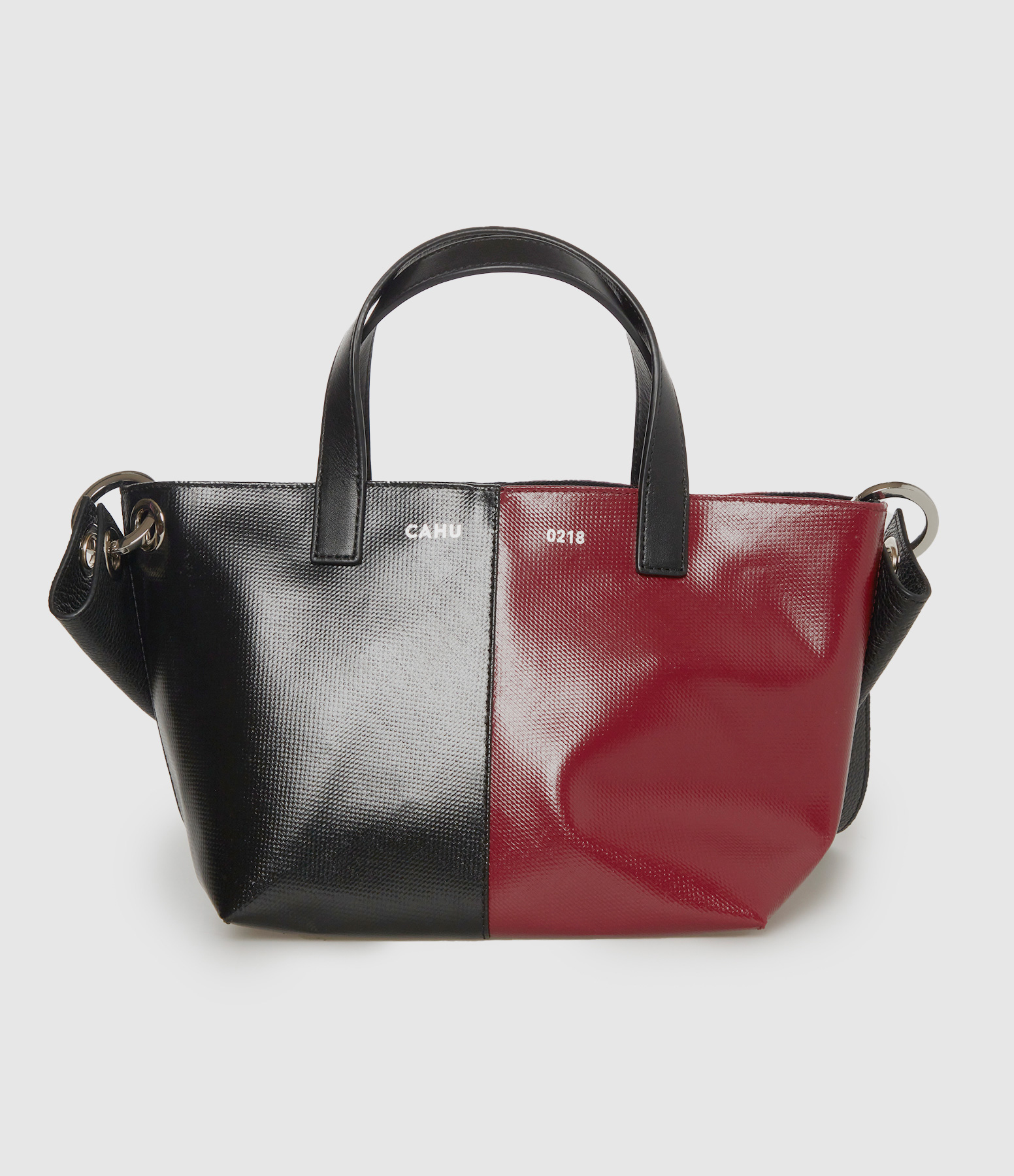 Practical XS Black and Bordeaux Canvas Tote Bag