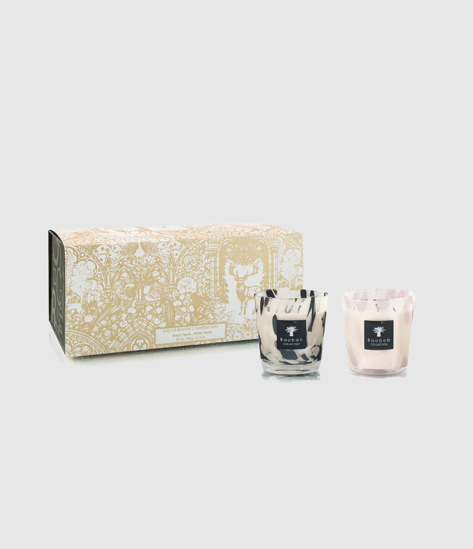 Black and White Pearls Candle Set
