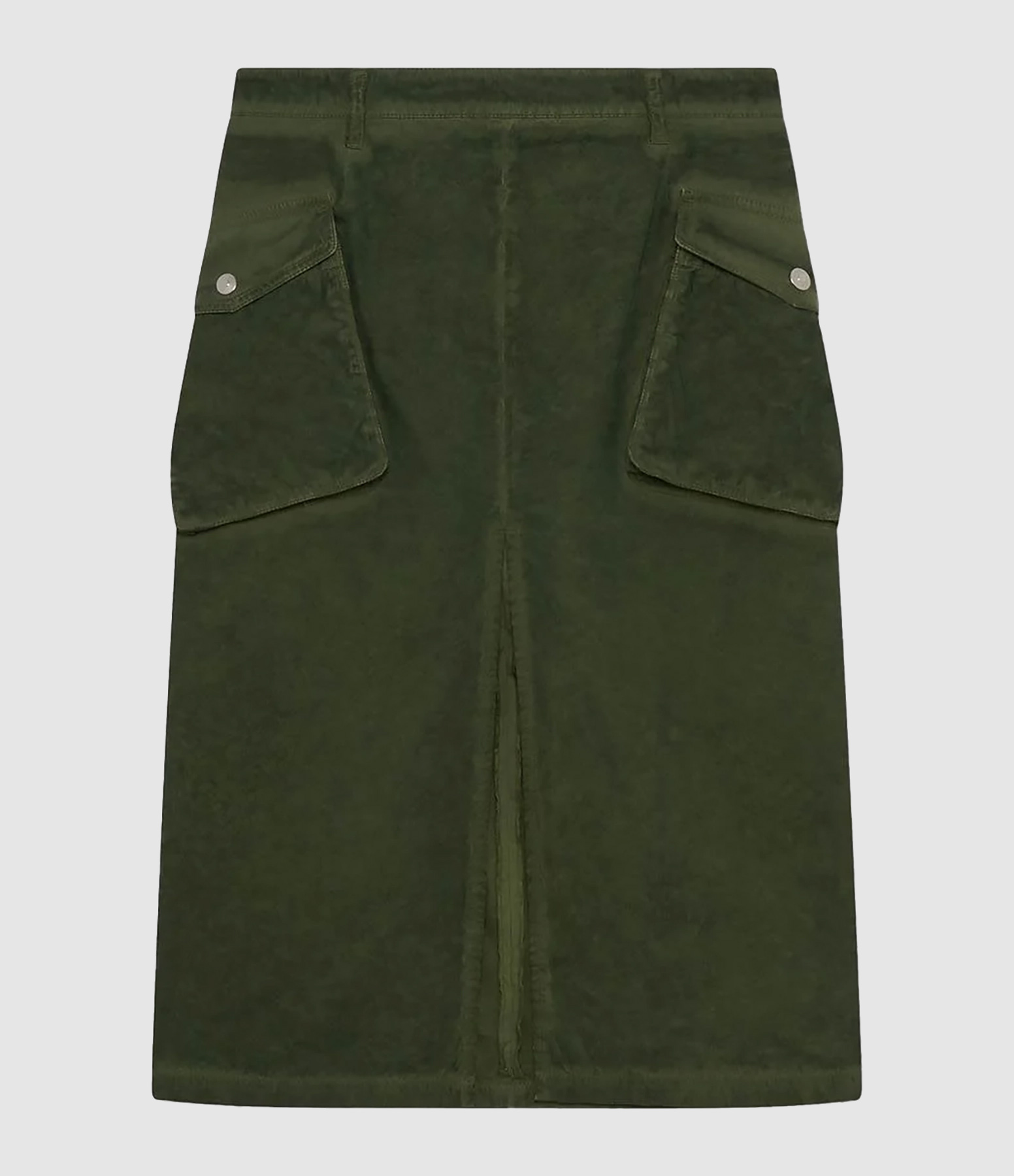 Long Military Green Cargo Skirt