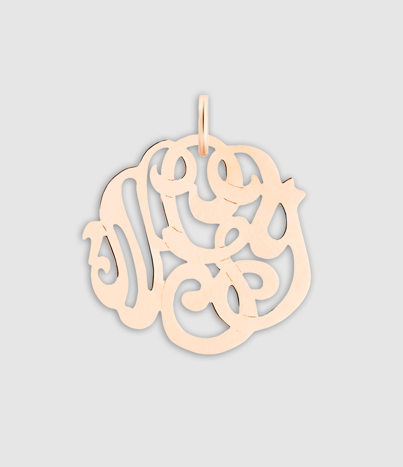 Rose Gold Baby Monogram Lace Pendant