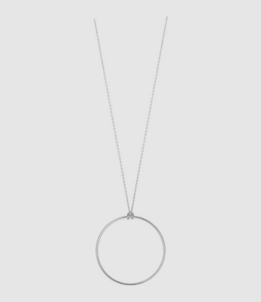 Circles Baby Necklace in White Gold