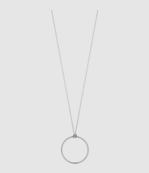 Mini Circles Necklace in White Gold