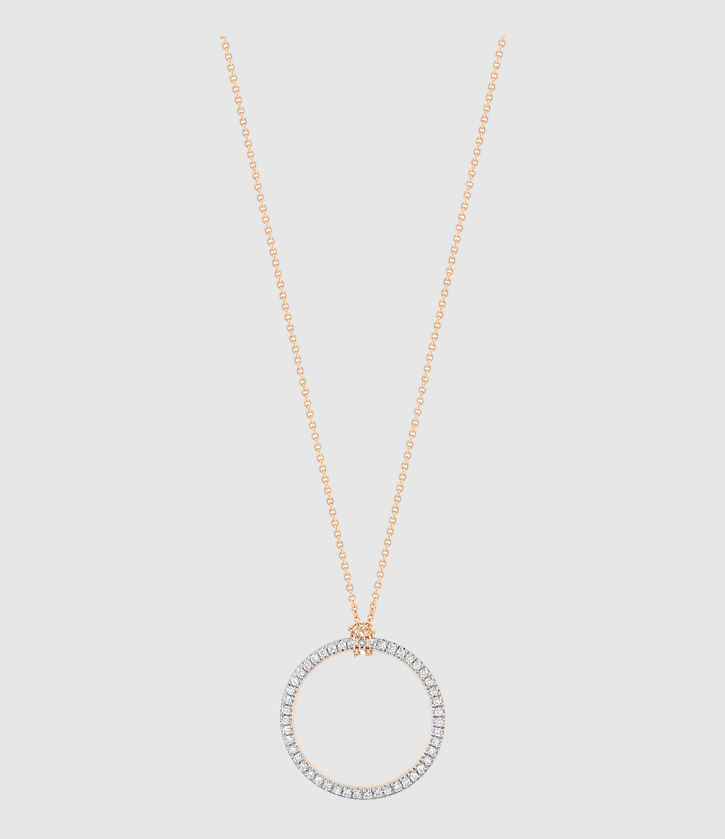 Mini Circles Necklace in Rose Gold with Diamonds