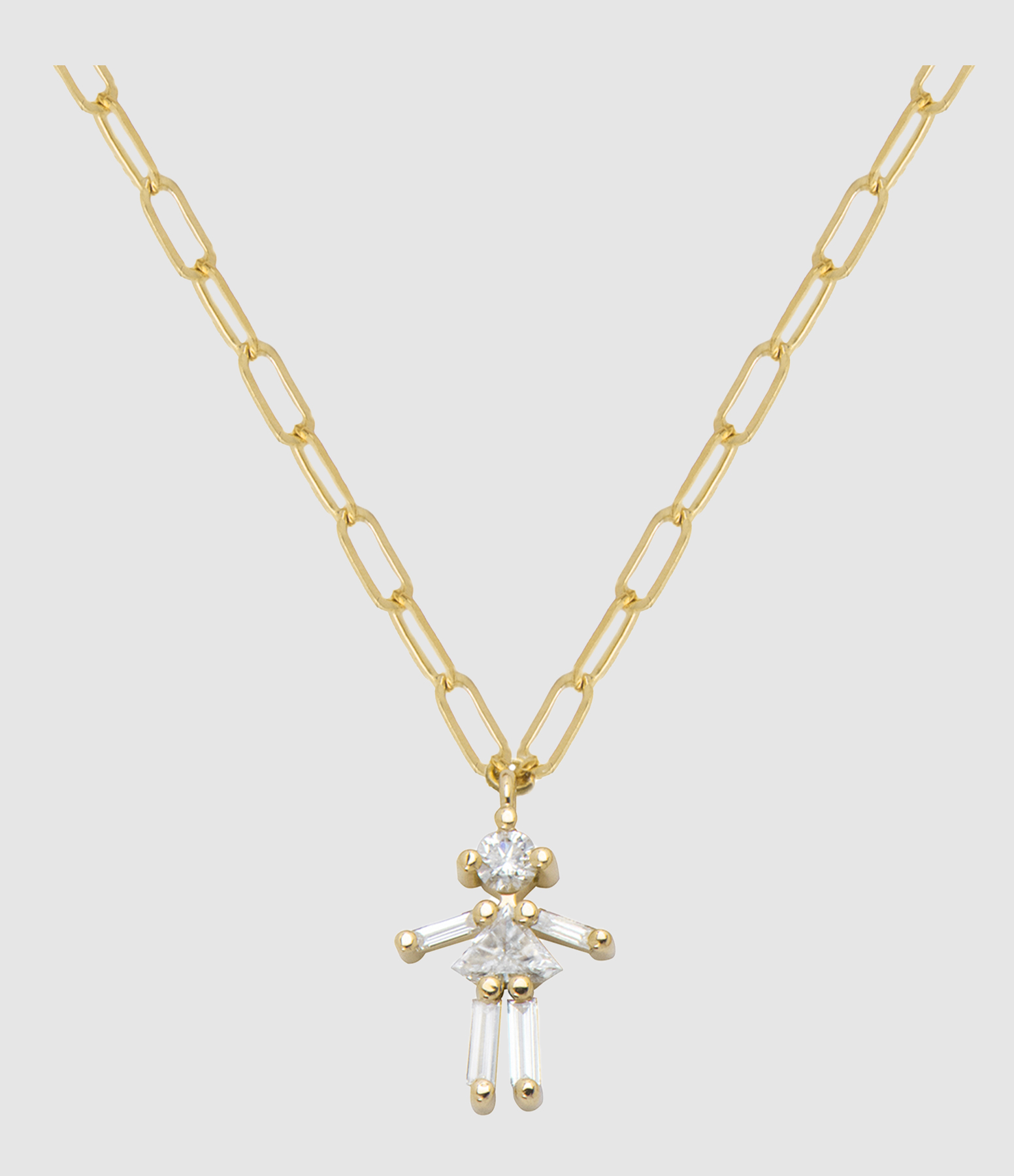 Mini Girls’ Yellow Gold Diamond Magnetic Necklace