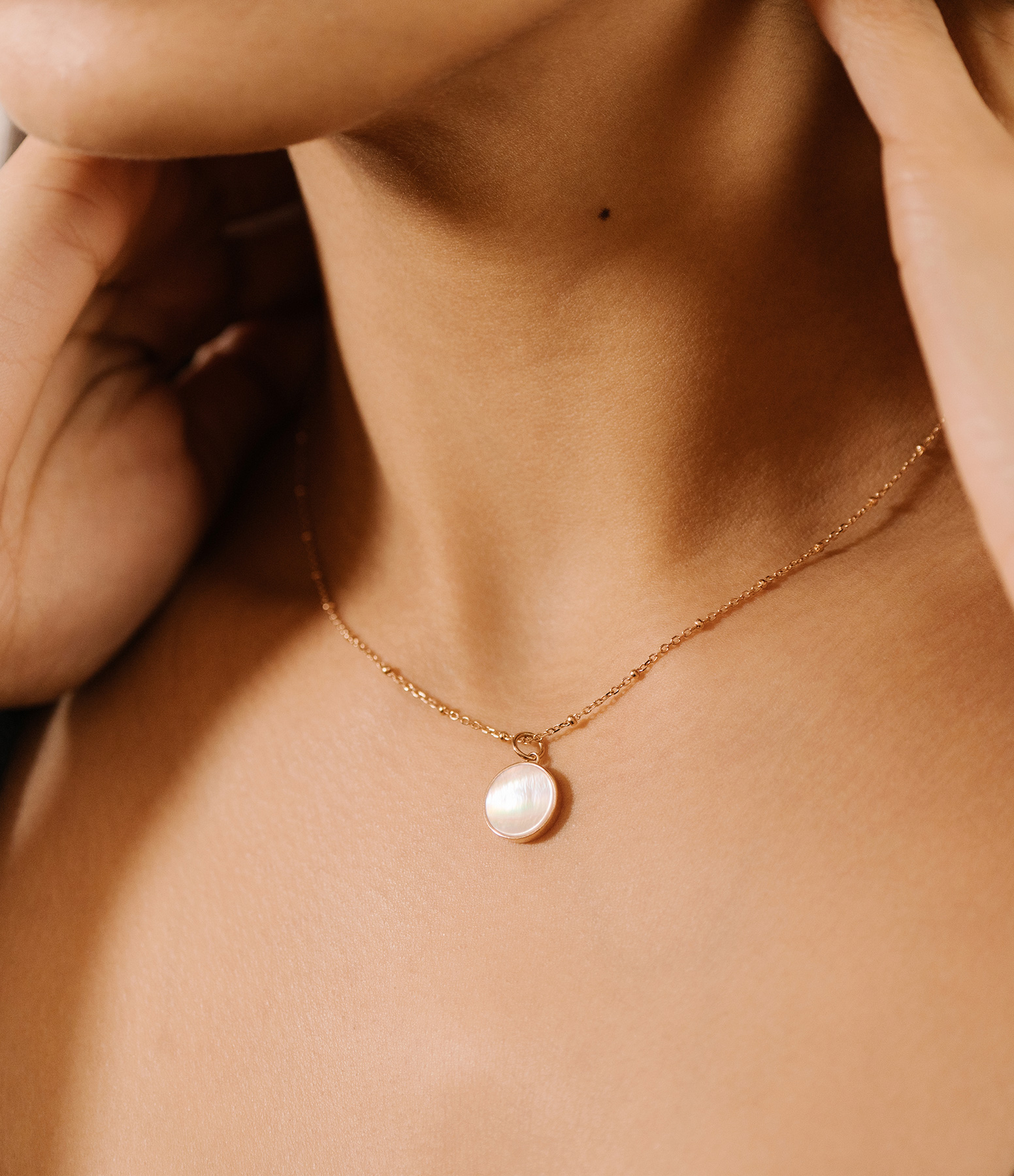Ever Mother-of-Pearl Rose Gold Pendant