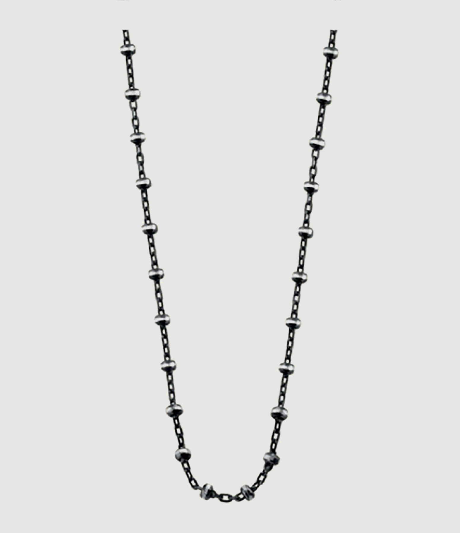 Black rhodium-plated silver diamond chain, 50 cm