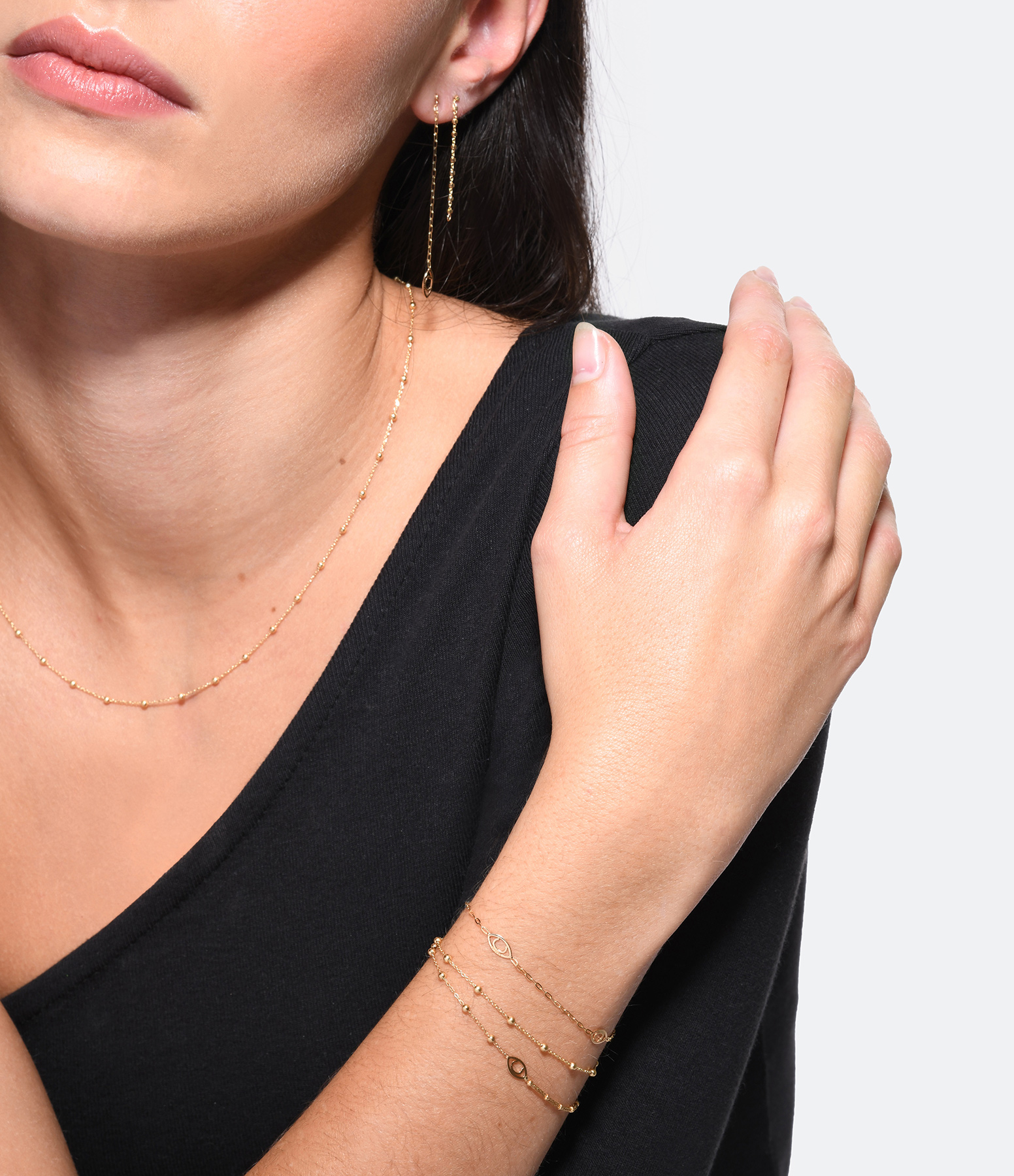 Massilia Yellow Gold Bead Chain Bracelet