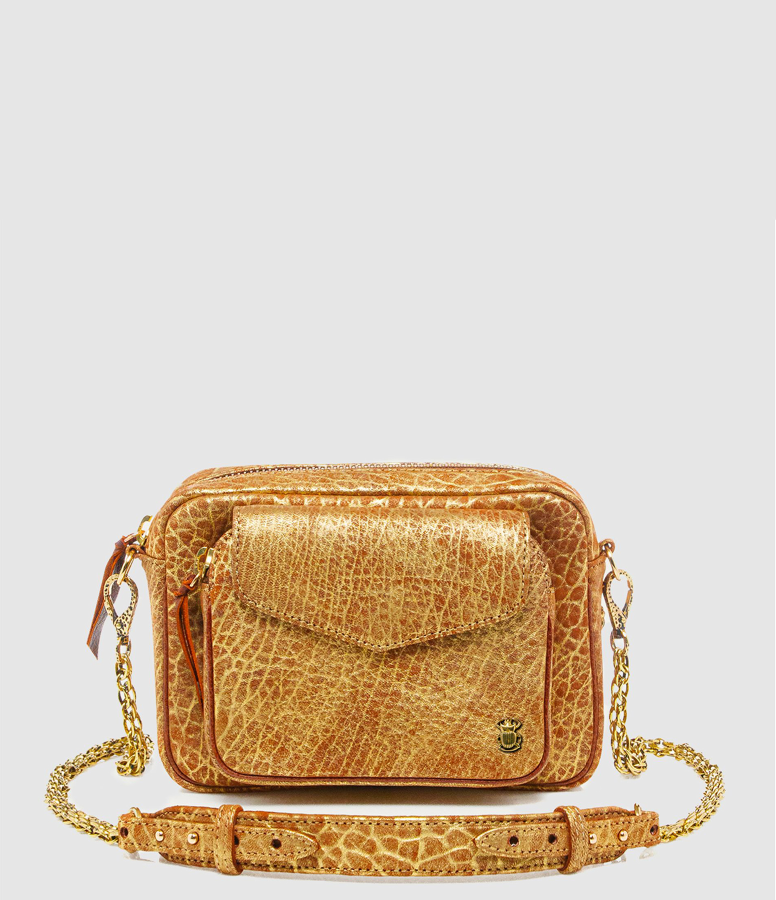 Charly Bubble Leather Bag in Antique Gold