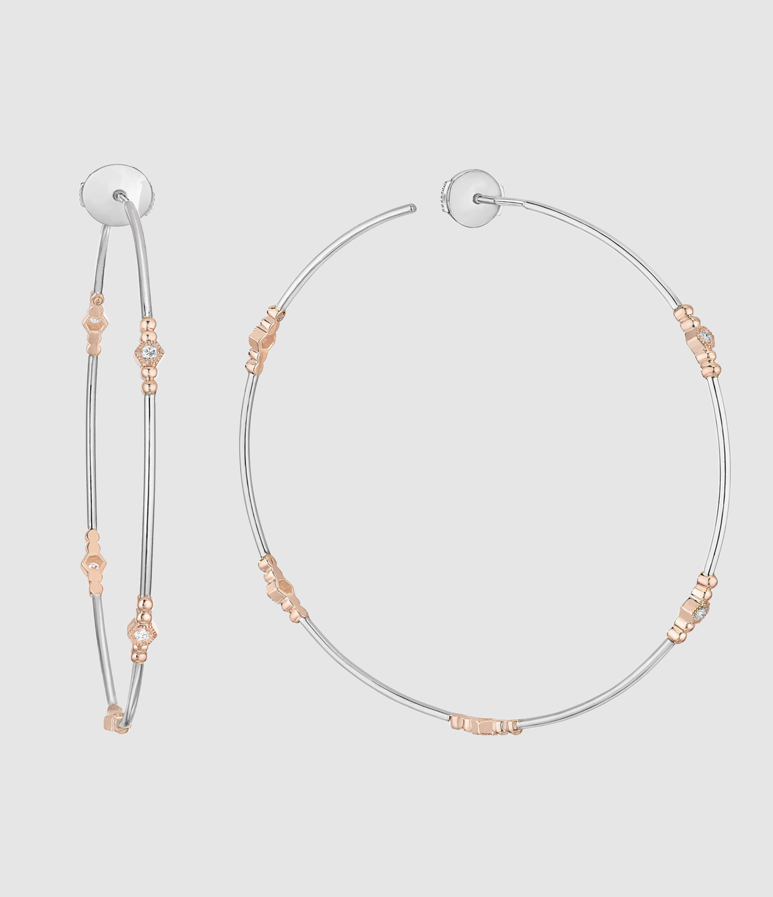 Charming Gold and Diamond Hoop Earrings