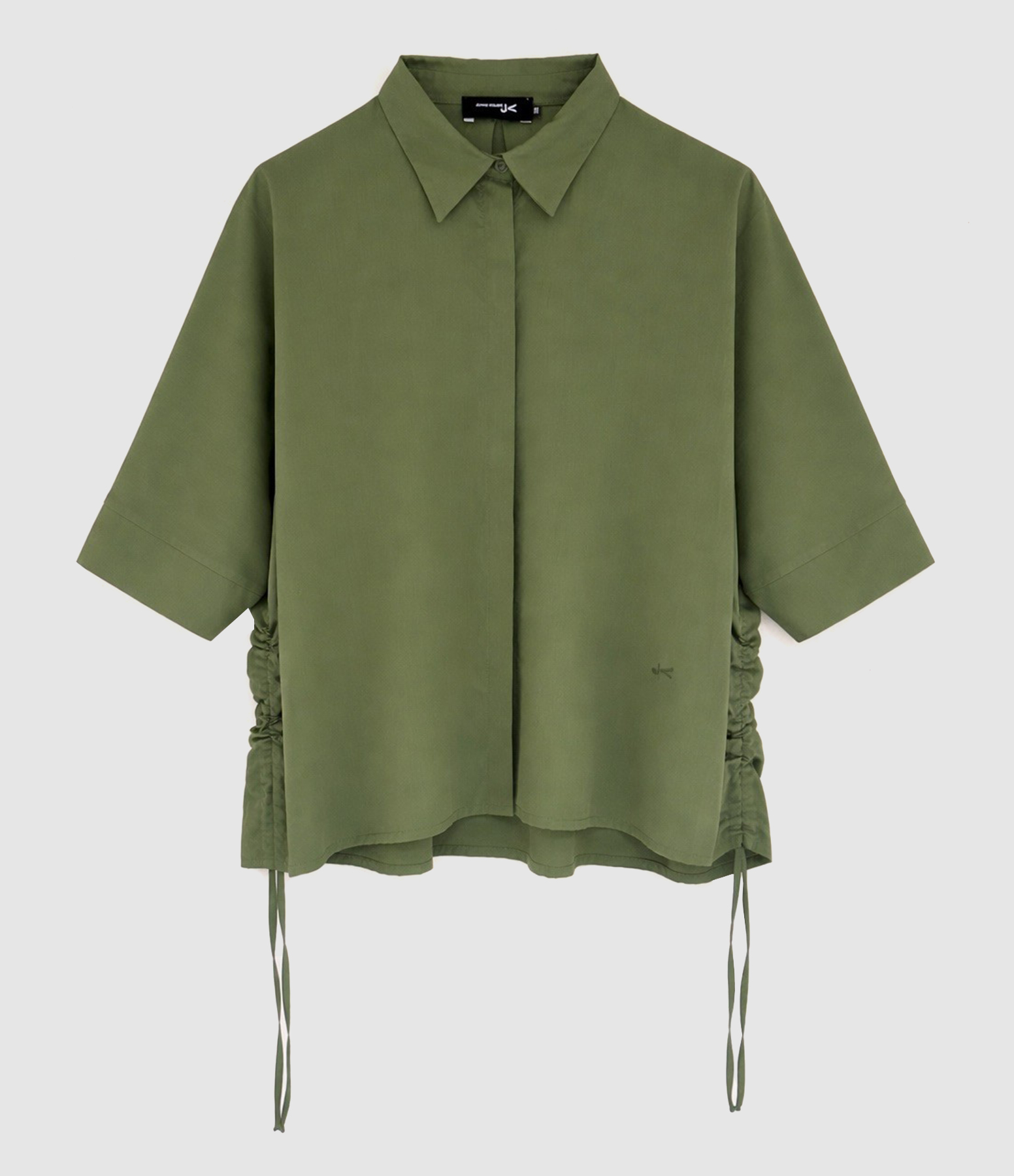 Prisca Satin Poplin Shirt in Khaki