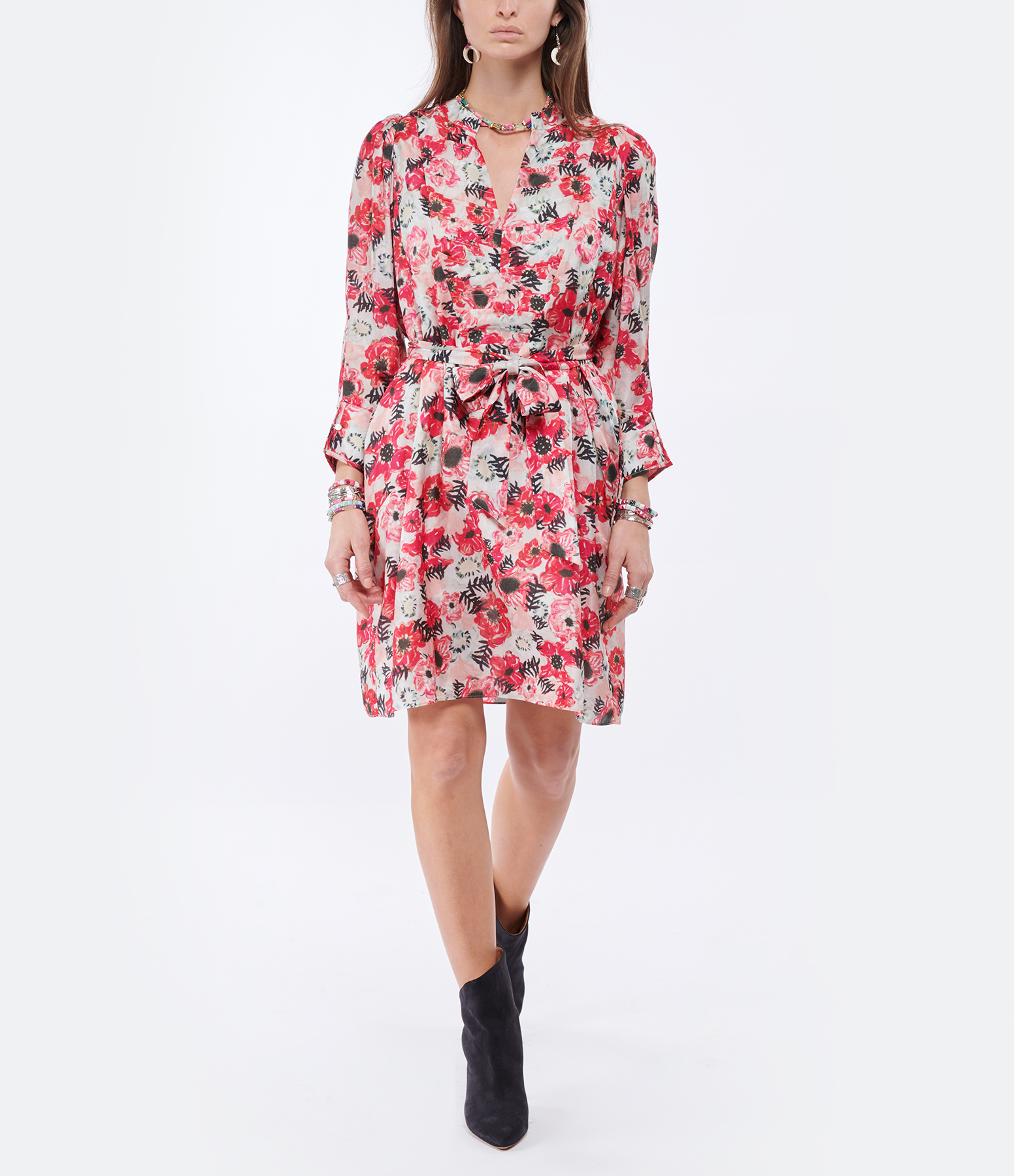 Gia Silk Dress, Donato White Print