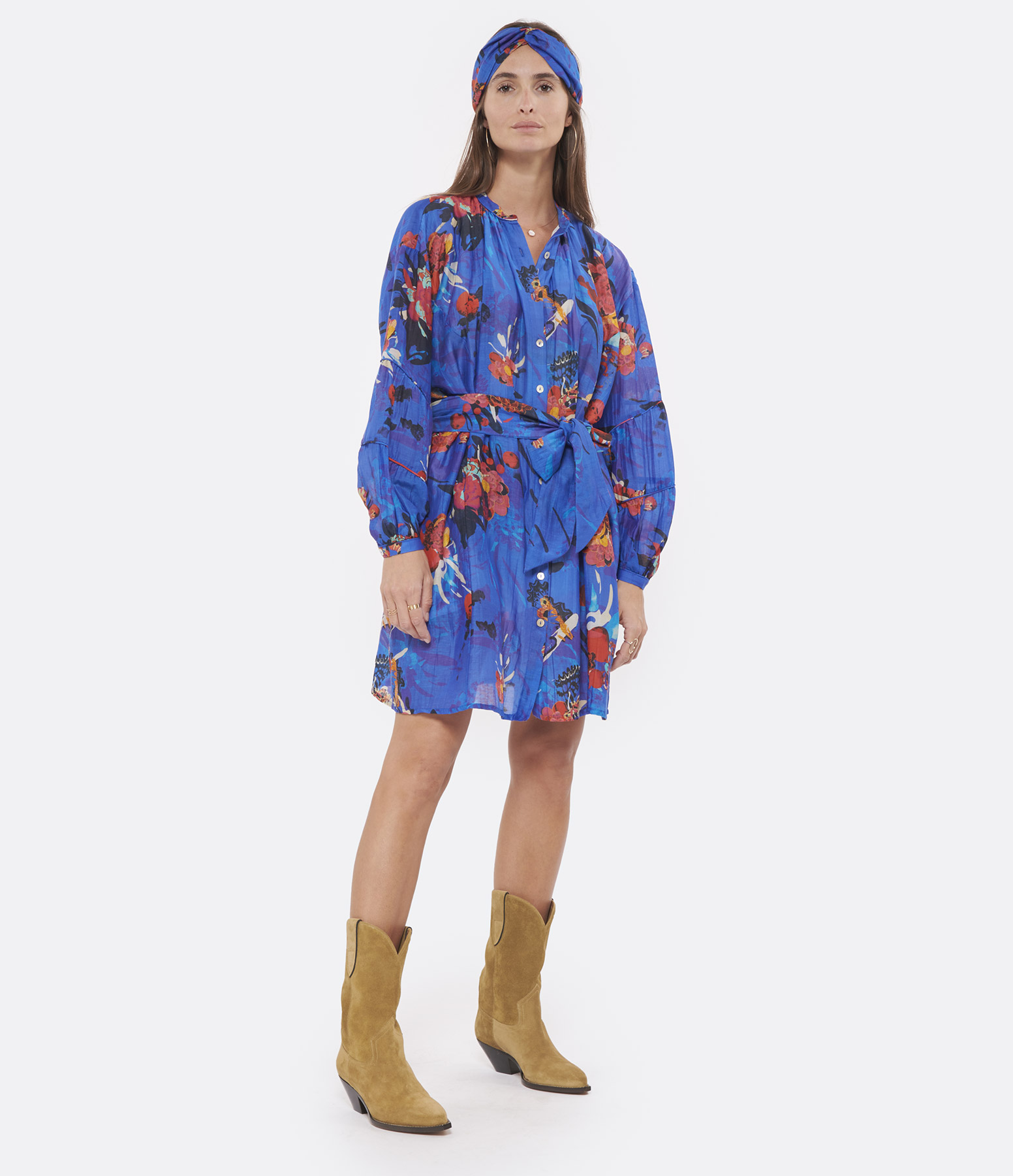 Pia Mini Blue Silk Dress, Rossy x Chufy Collaboration