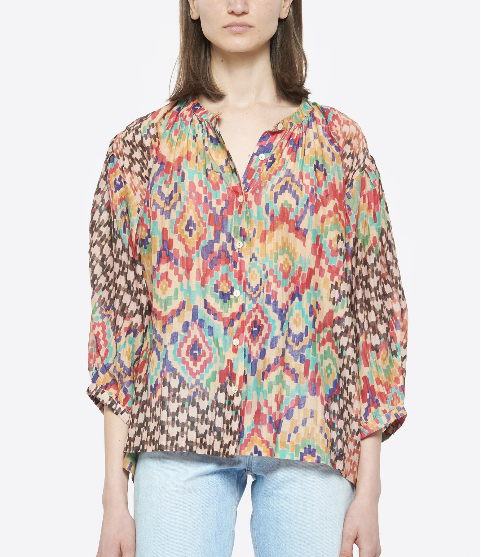 Nora Multicoloured Cotton Blouse