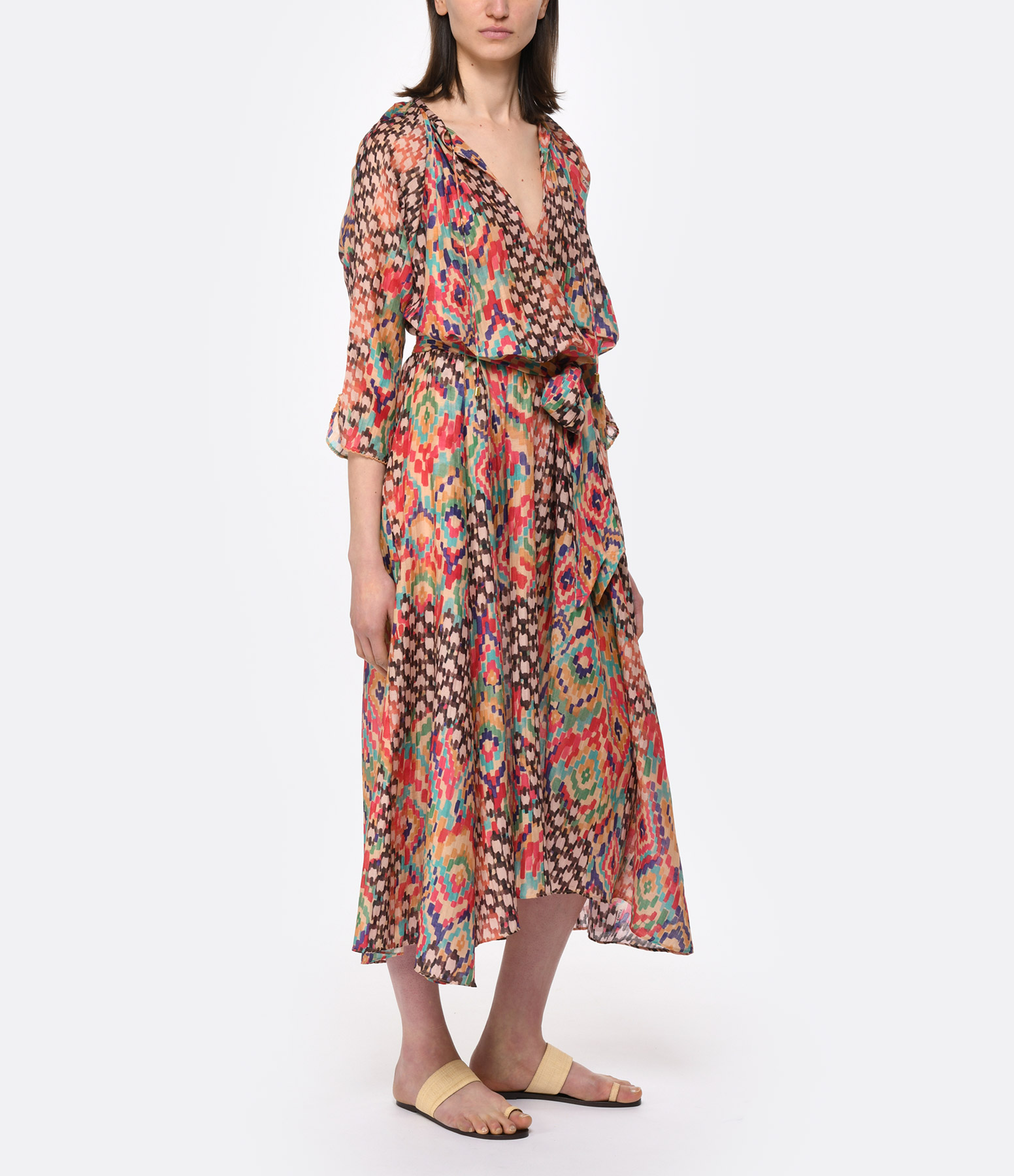 Tosh Multicoloured Cotton Maxi Dress