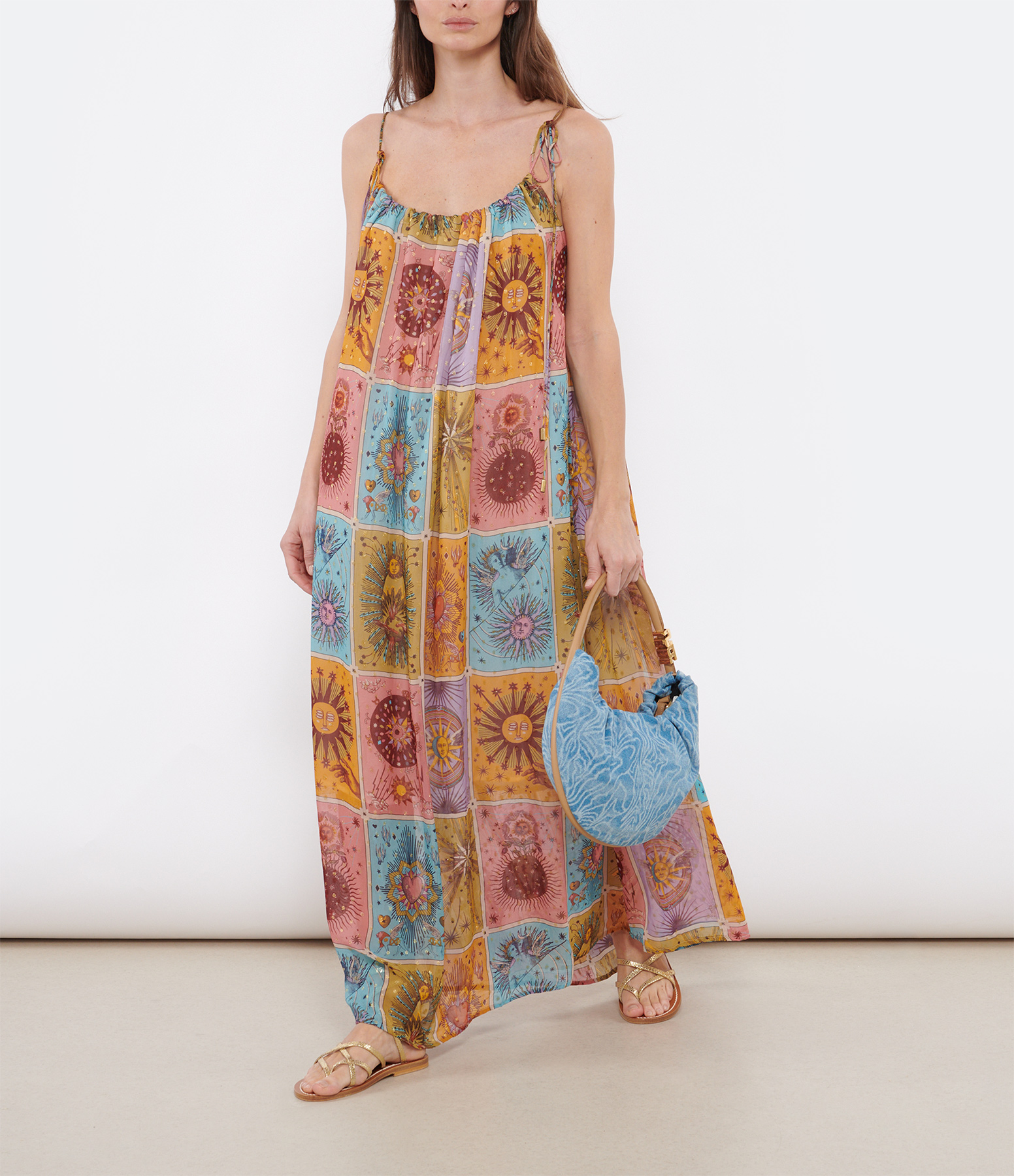 Rain Maxi Sundance Long Dress, Coral, Cotton