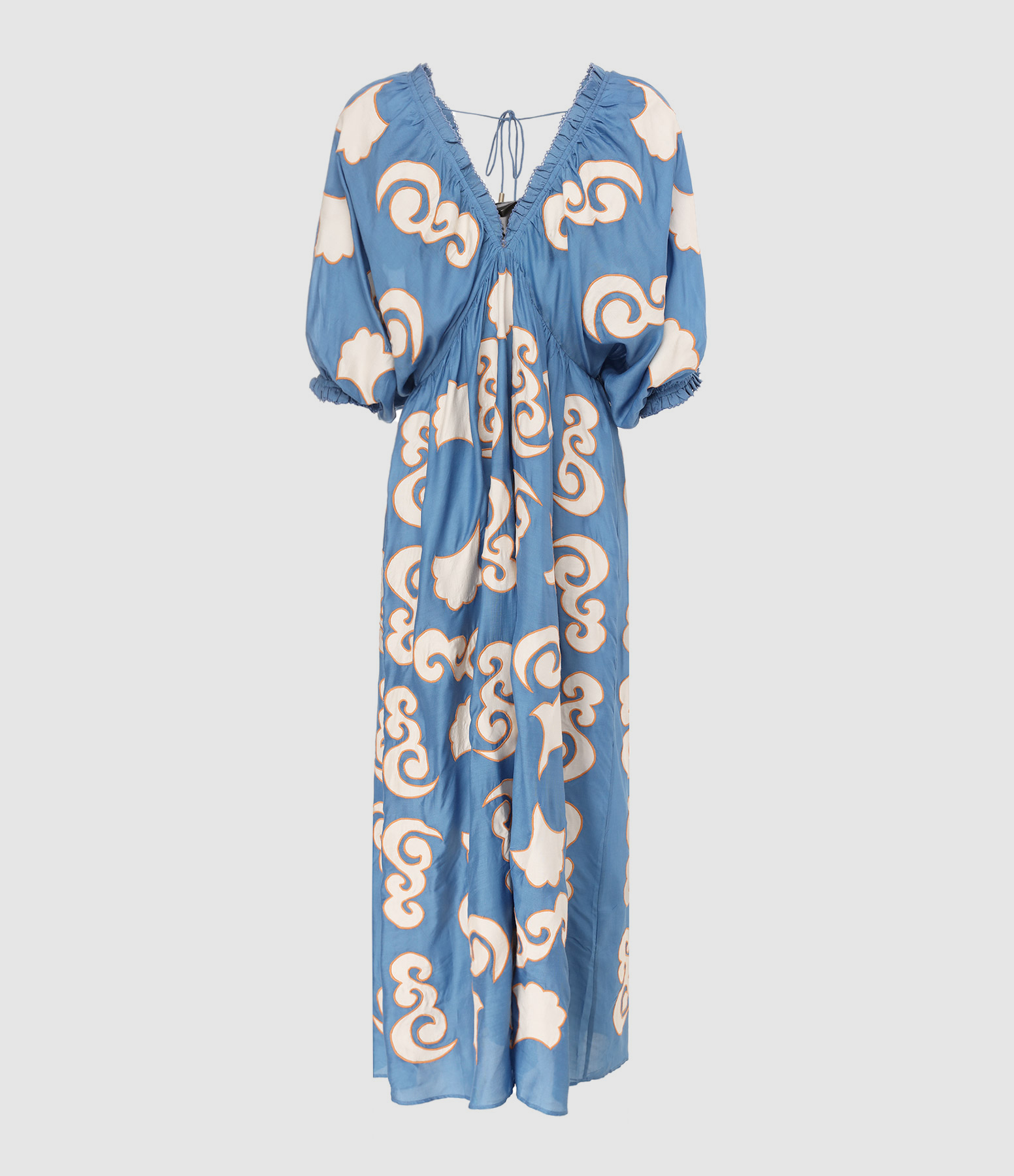 Lucia Blue Embroidered Maxi Dress