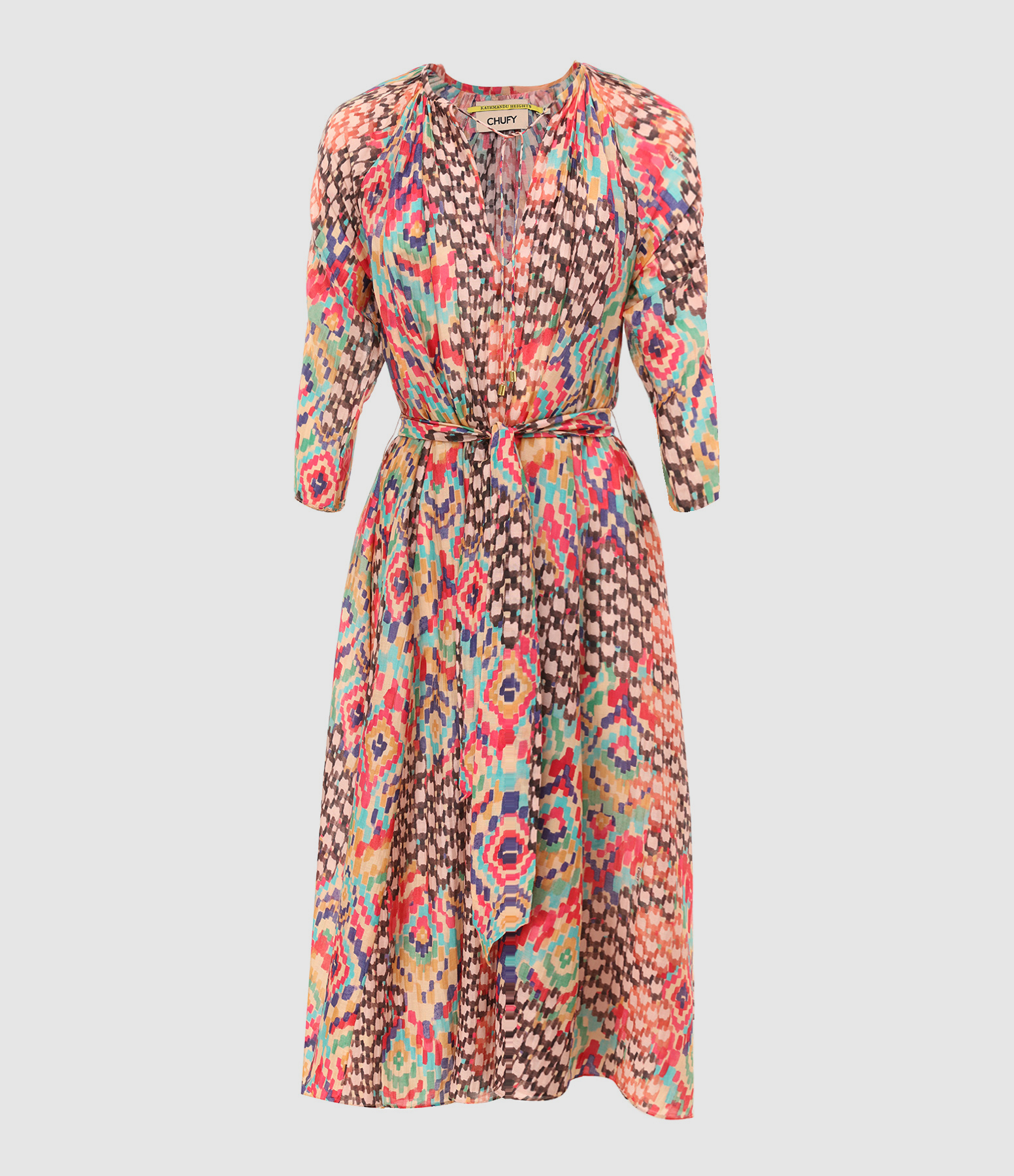 Tosh Multicoloured Cotton Maxi Dress