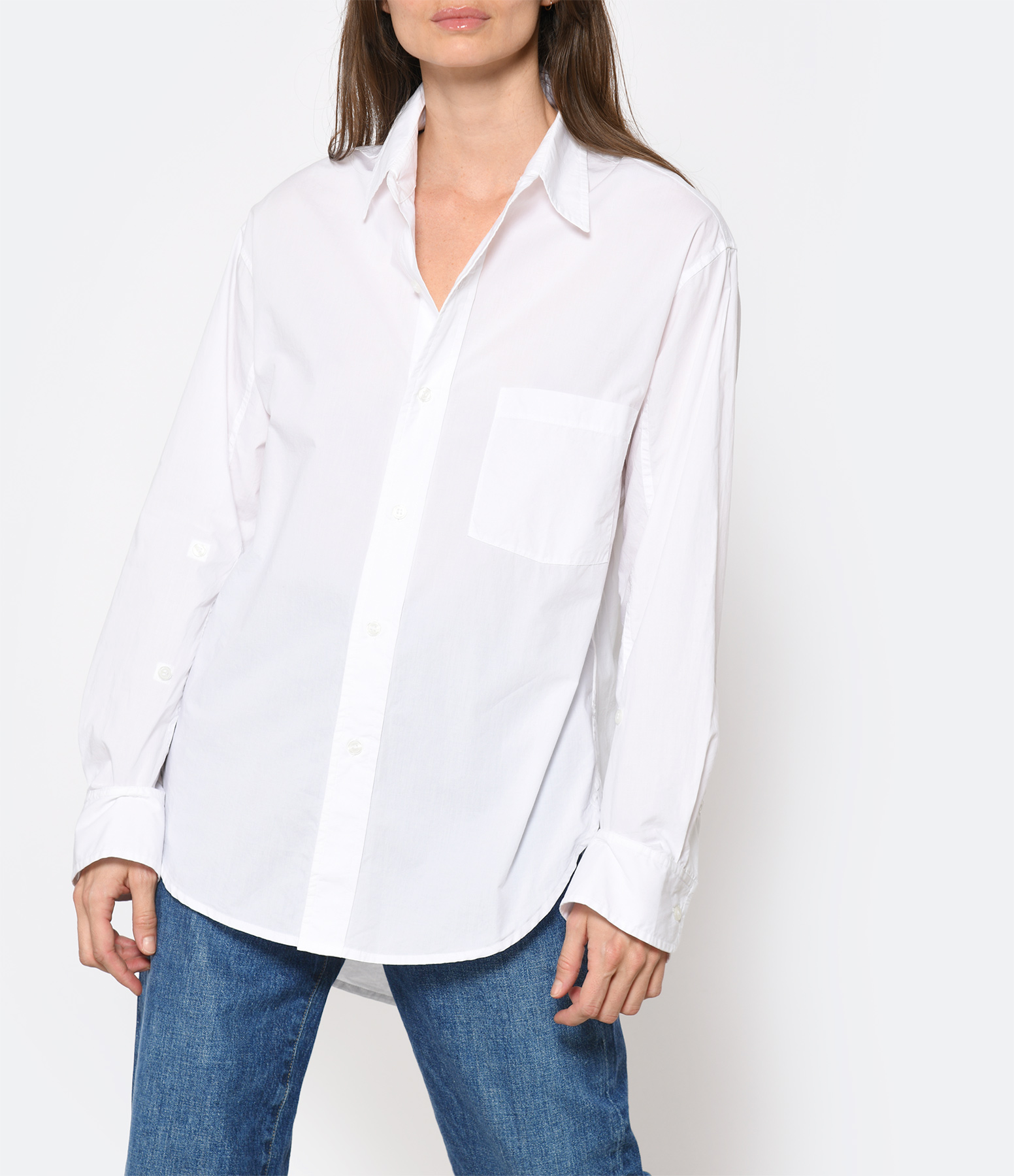 Kayla White Cotton Shirt