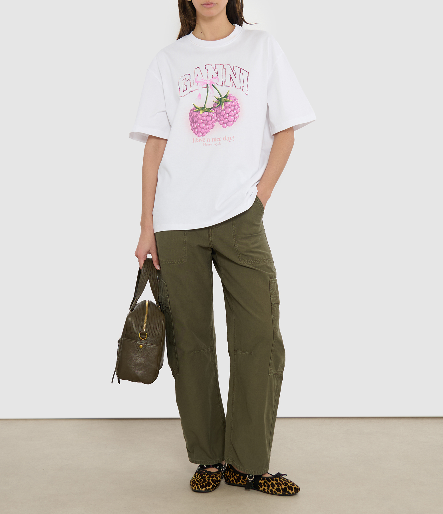Marcelle Low Slung Easy Cargo Dogwood Trousers