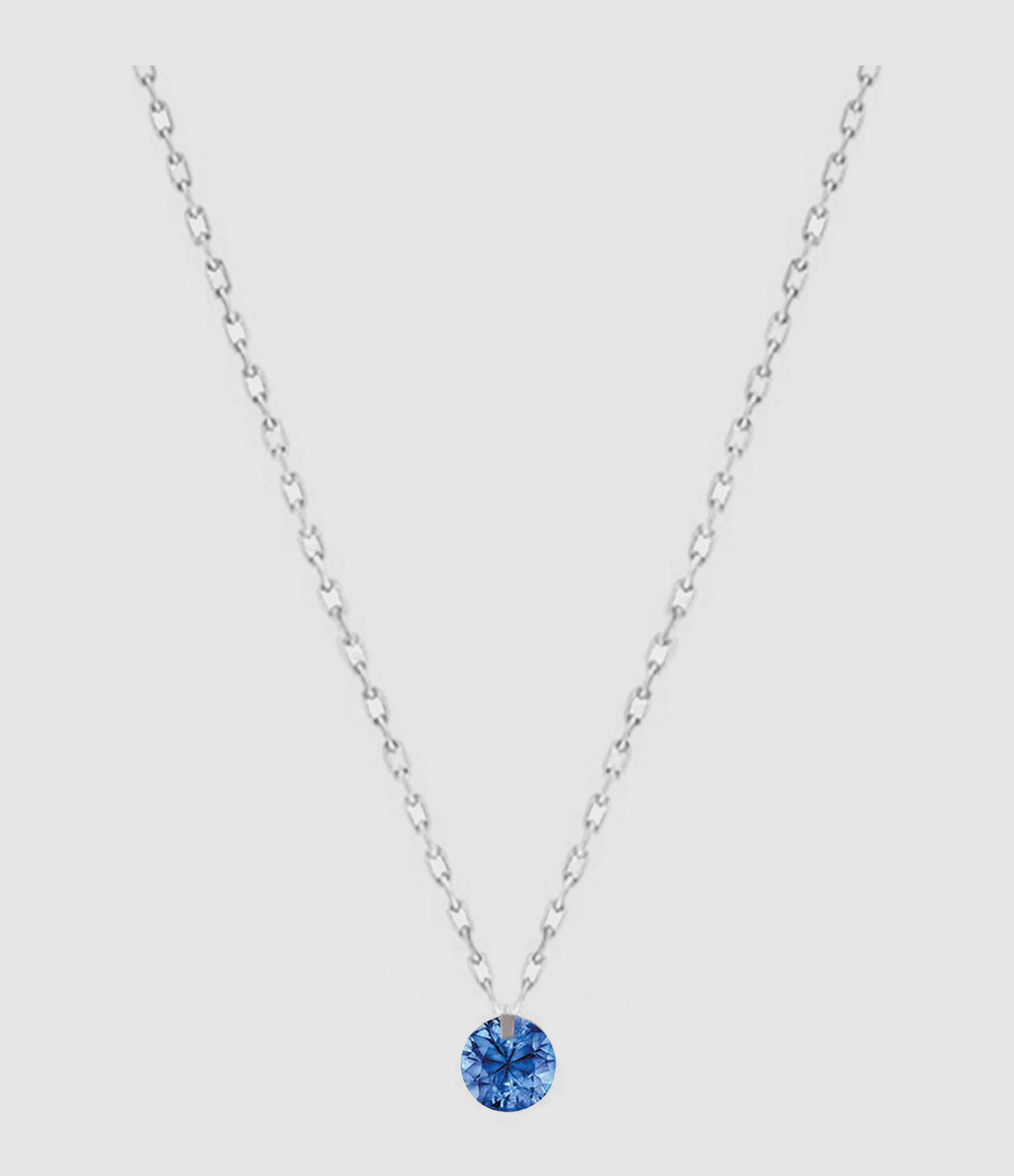 Mini Confetti Necklace in Blue Sapphire and White Gold