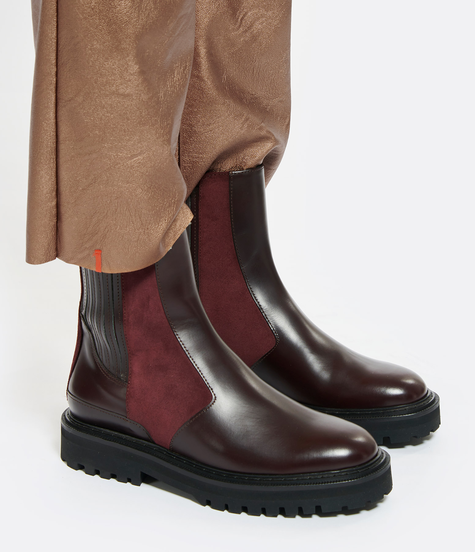 Ziggy Bordeaux Leather Ankle Boots
