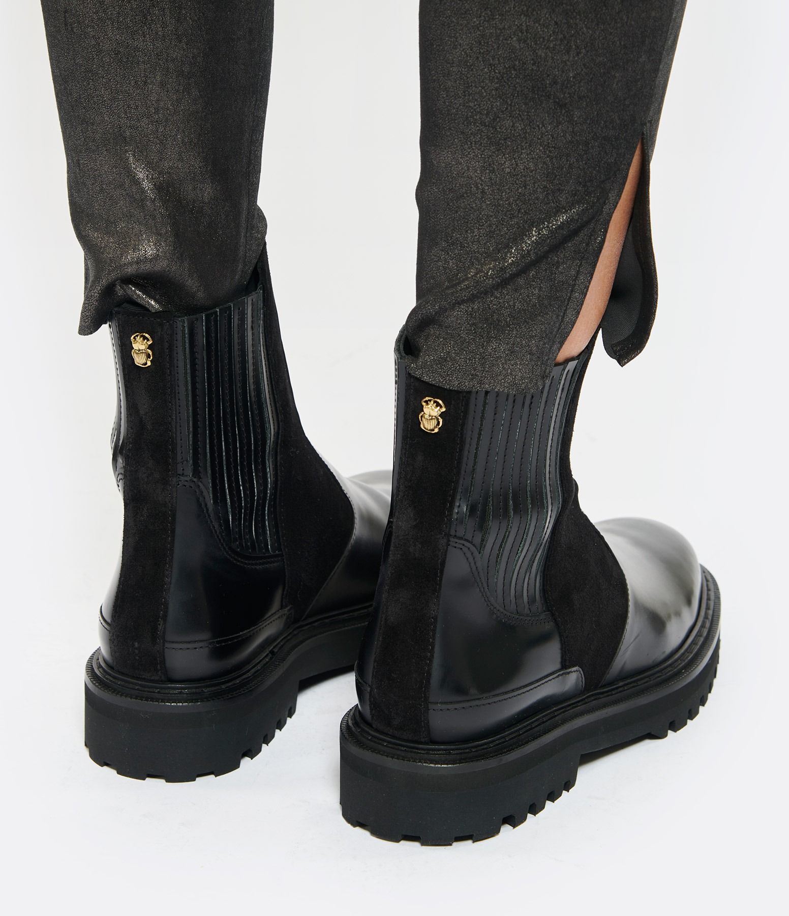 Ziggy Black Leather Ankle Boots