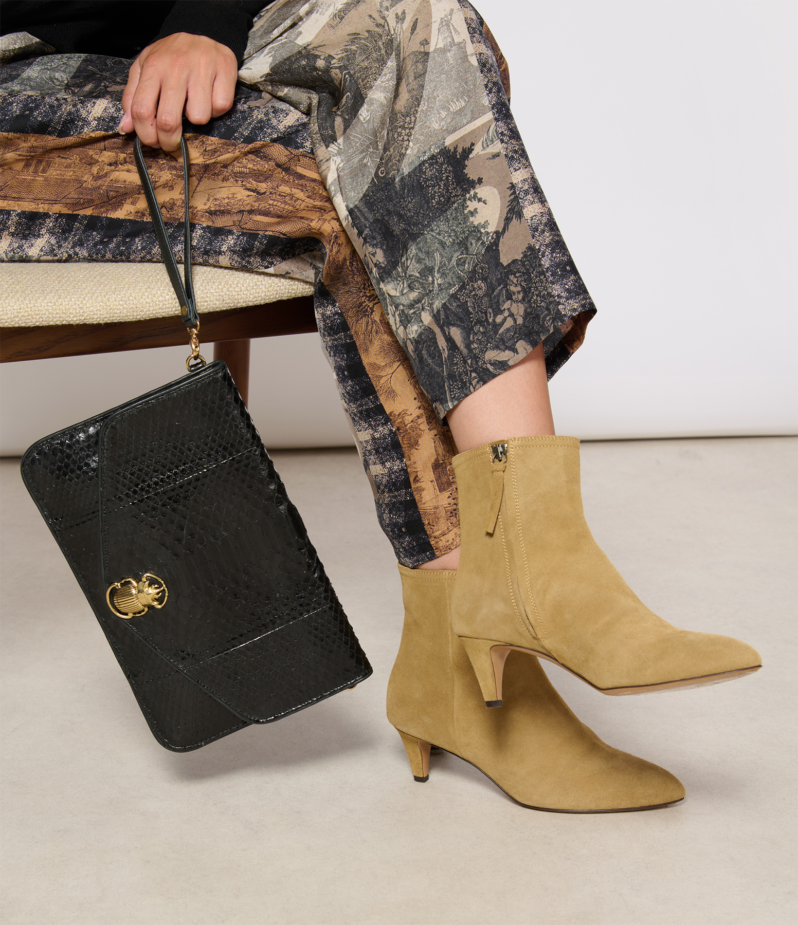 Alicia Black Python Clutch Bag