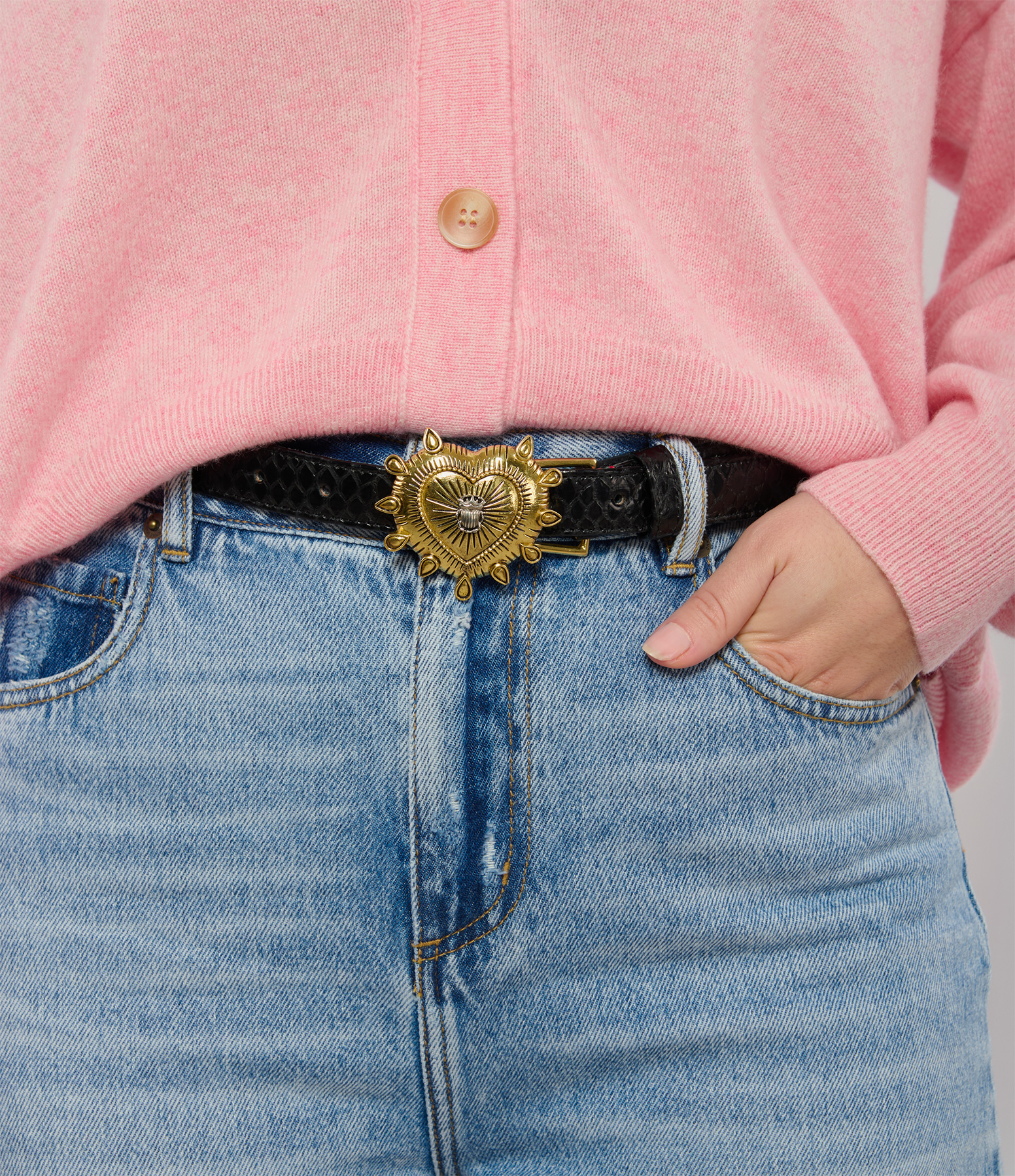 Black Baby Python Belt