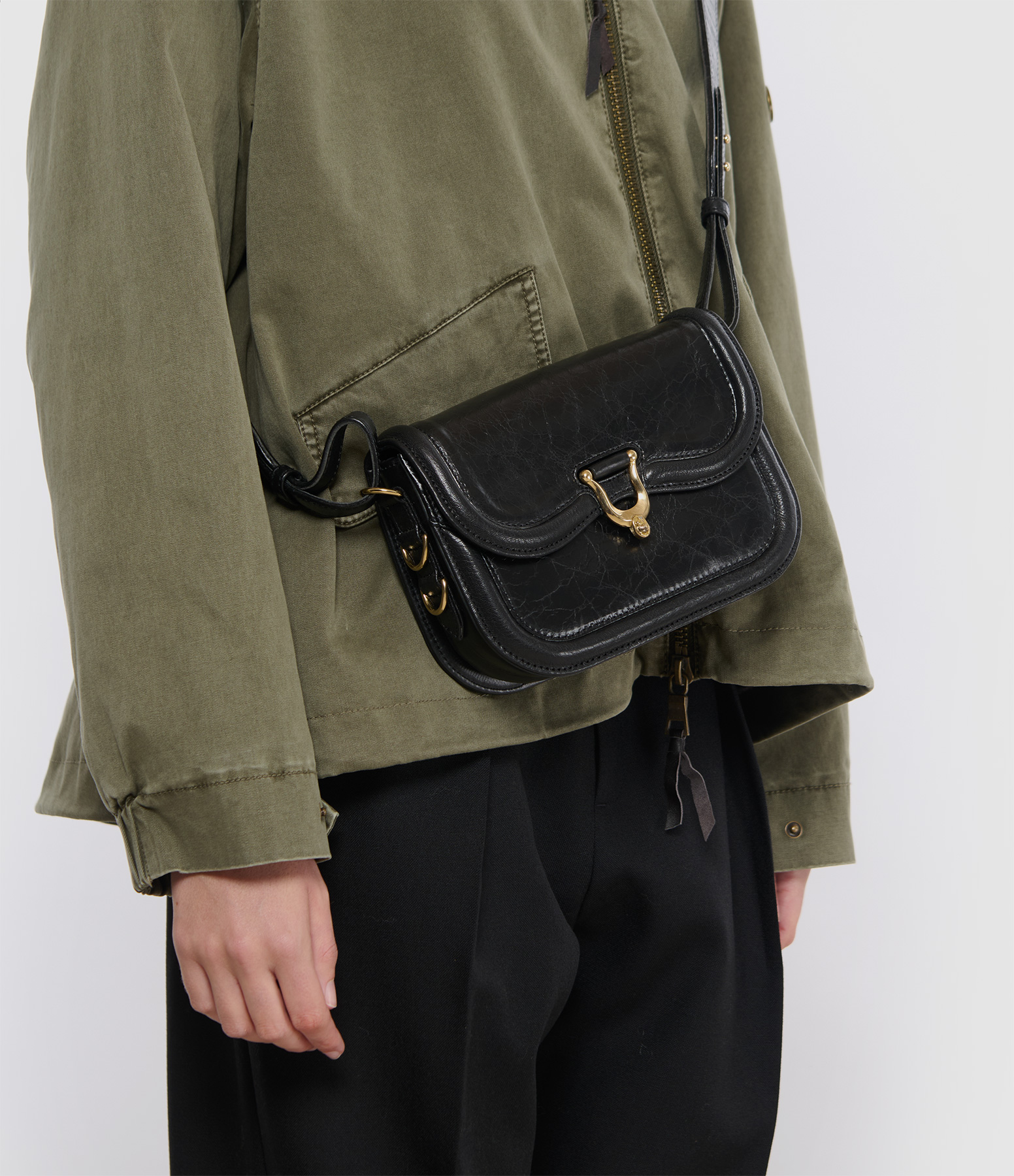 Mini Manon Bag in Vintage Black Patent Leather