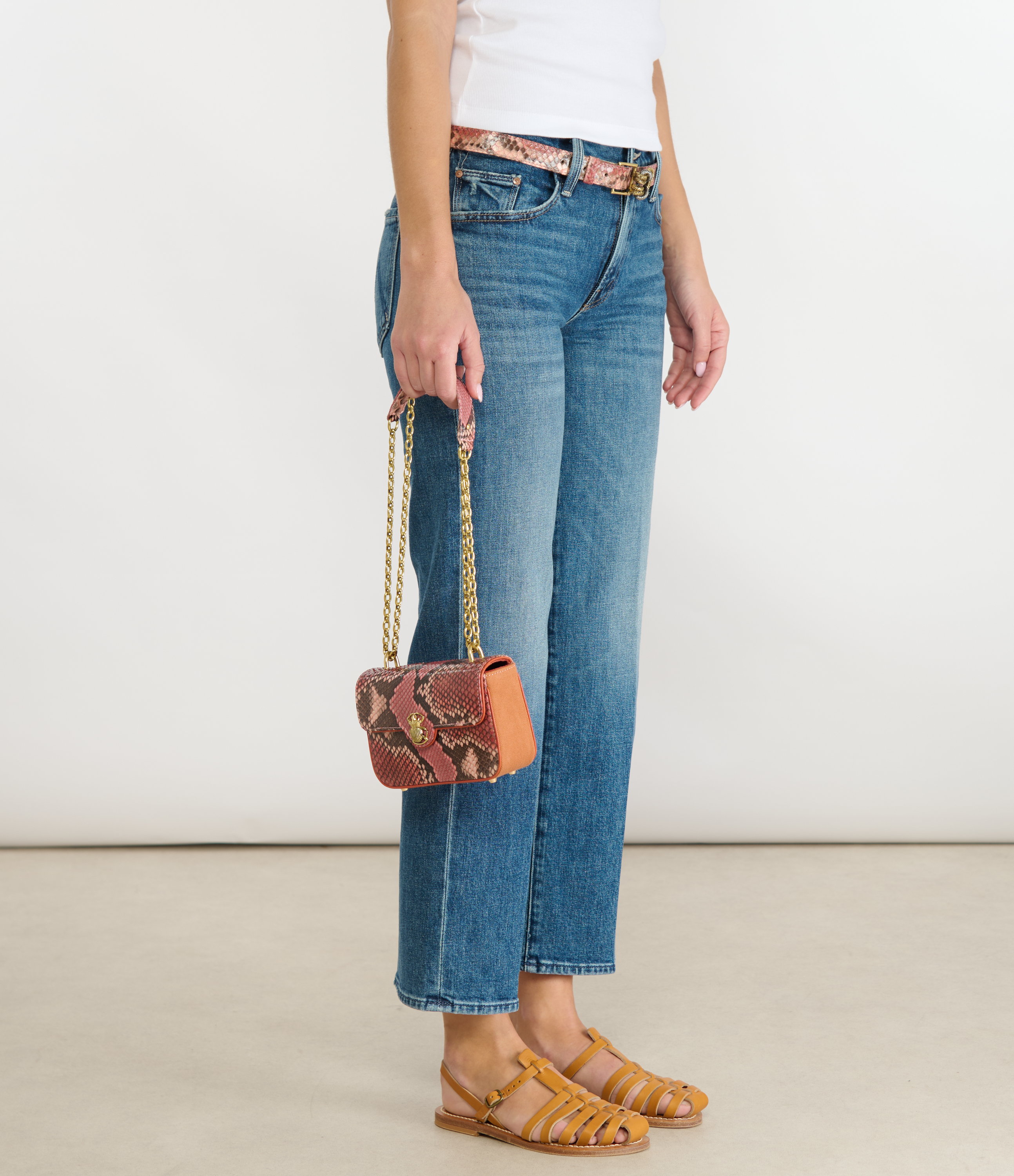 Ava Mini Python Bag in Terracotta