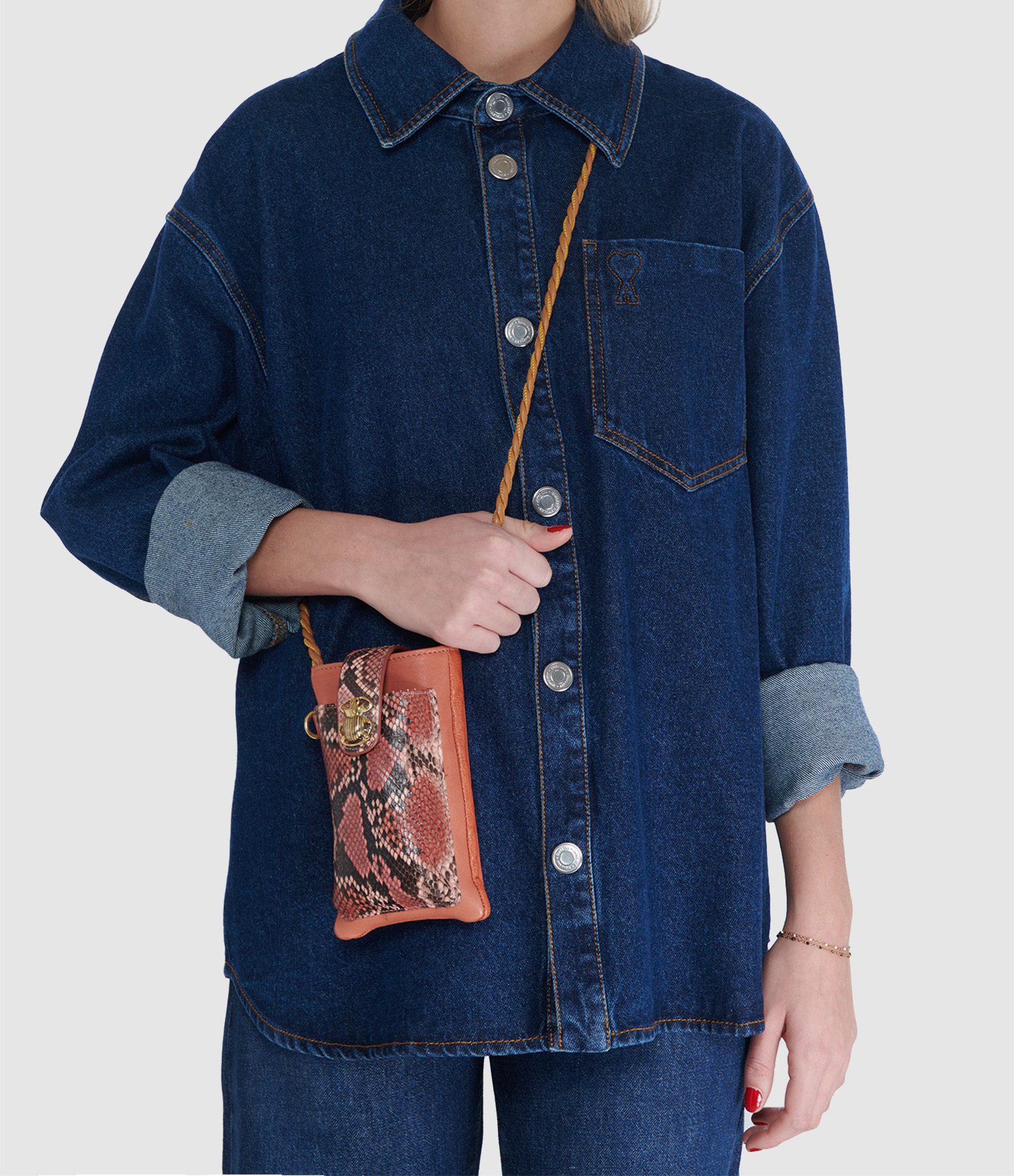 Marcus Python Terracotta Double Mobile Phone Holder