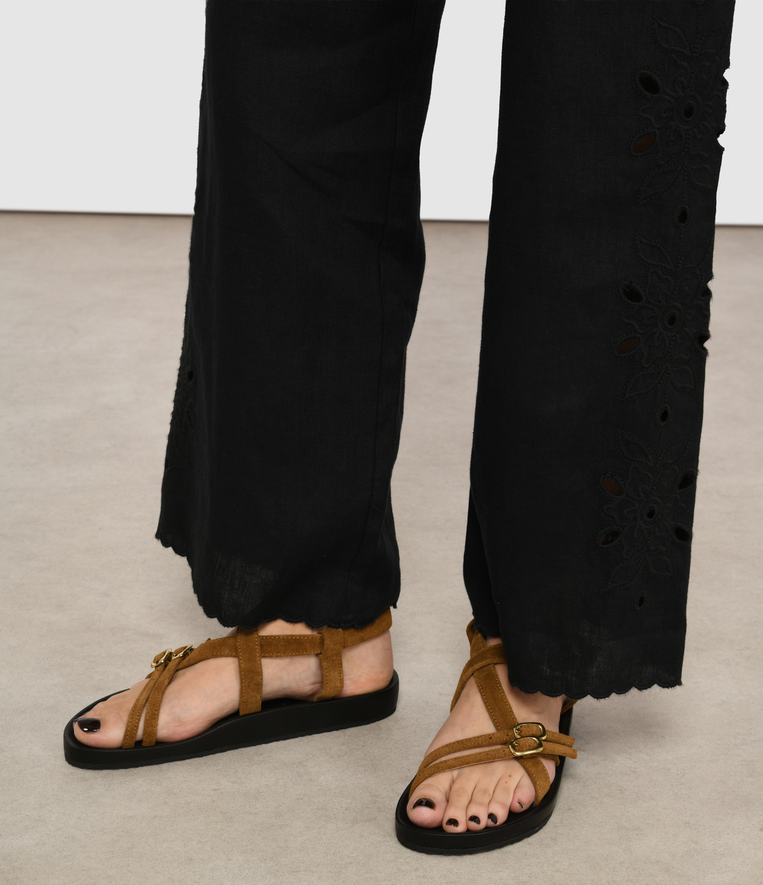 Claudette Sandals in Tobacco-coloured Leather