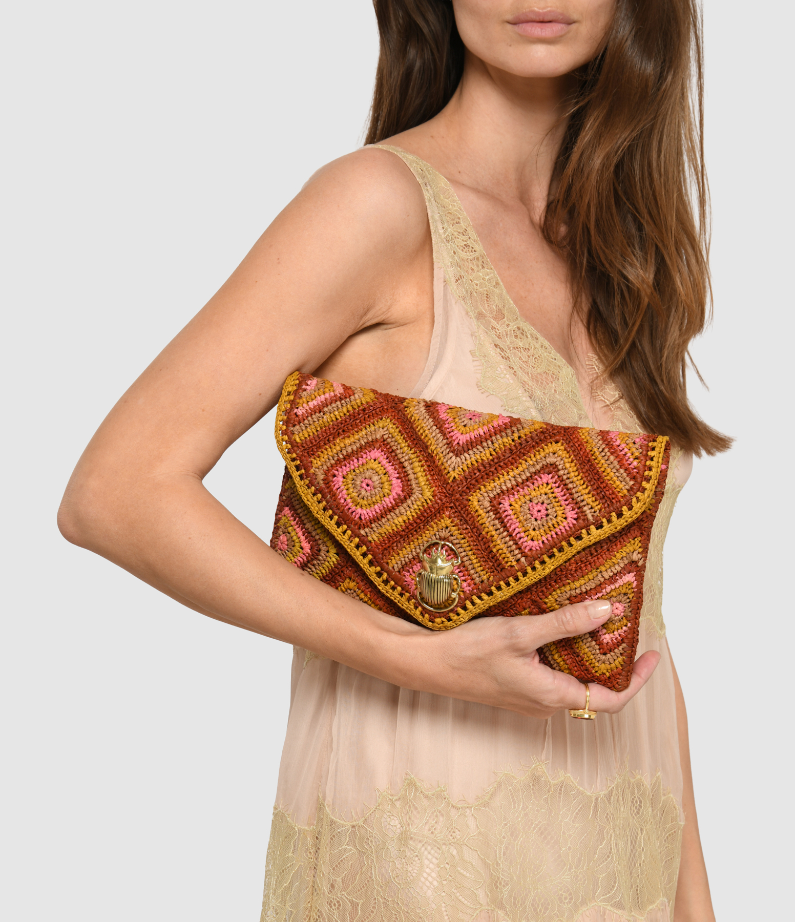 Alicia Rose Raffia Clutch Bag