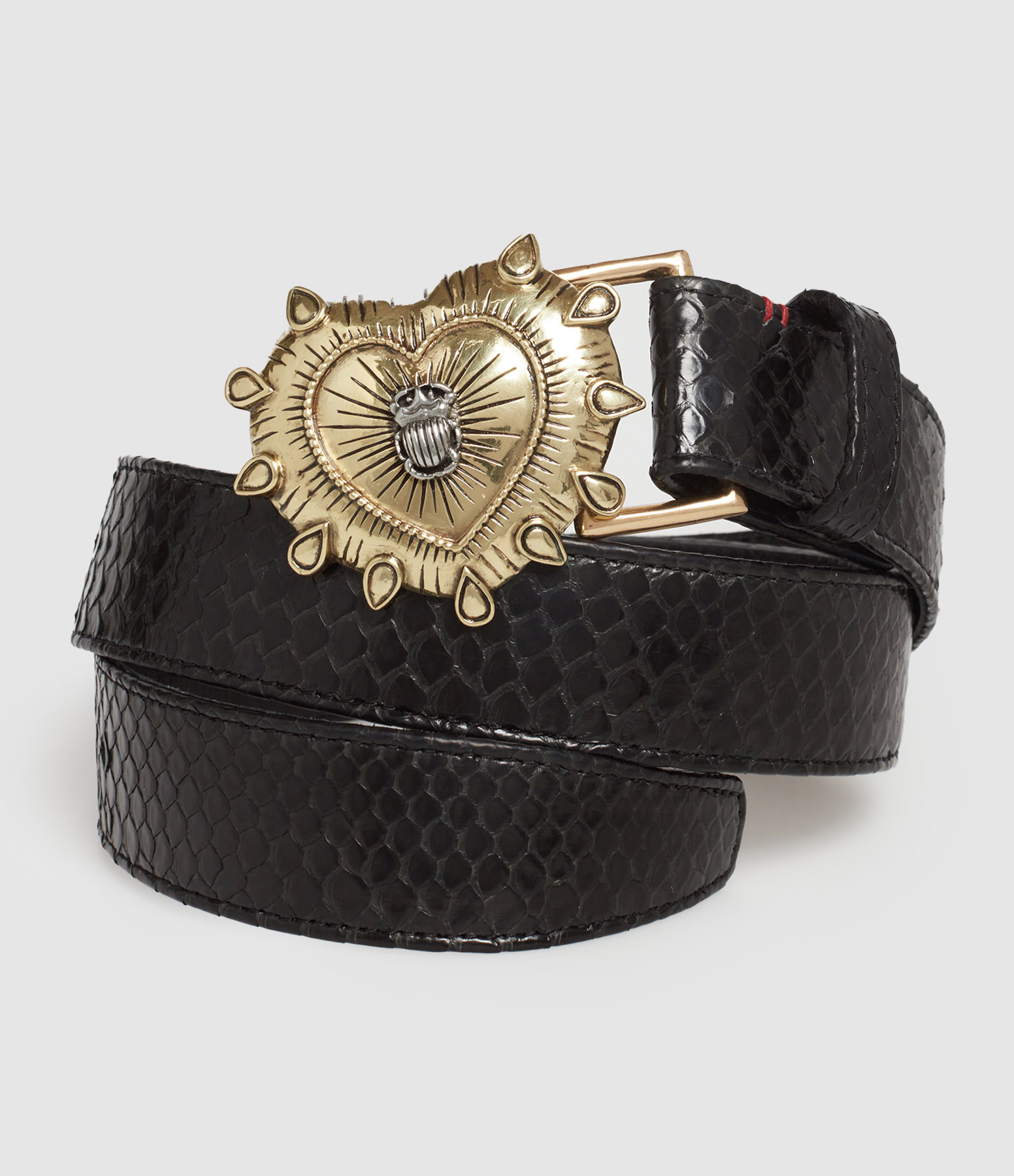 Black Python Ex-Voto Belt