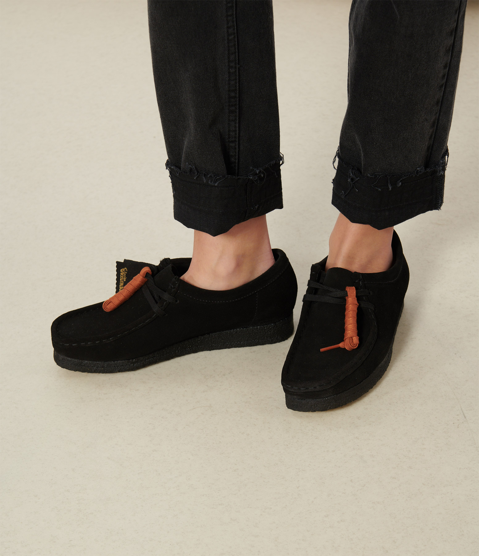 Wallabee Black Sde Loafers