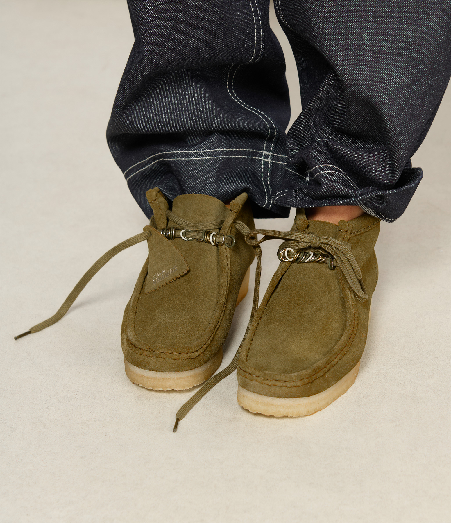 Wallabee Boot Green Suede Loafers