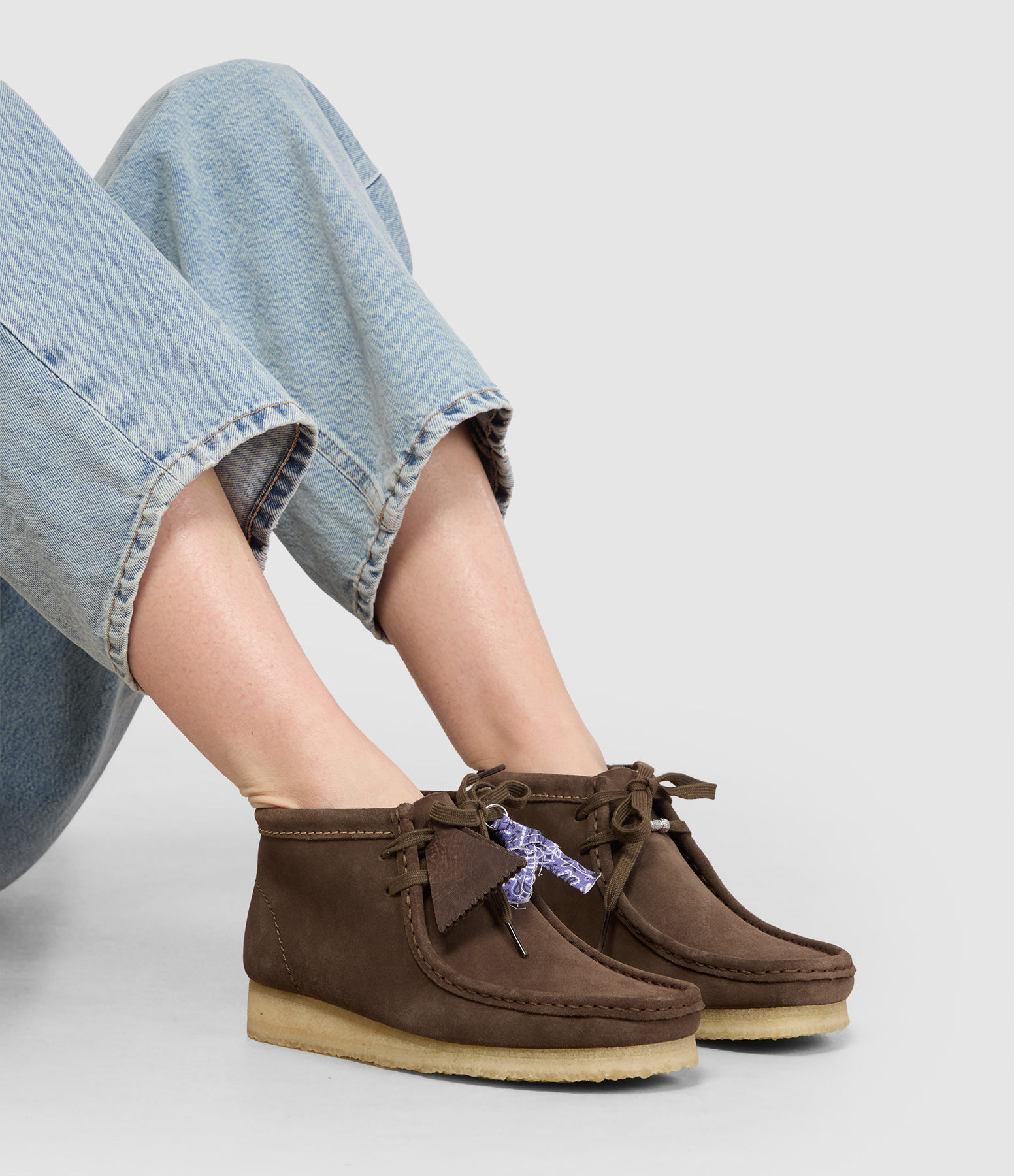 Wallabee Boot Loafers in Dark Olive Suede