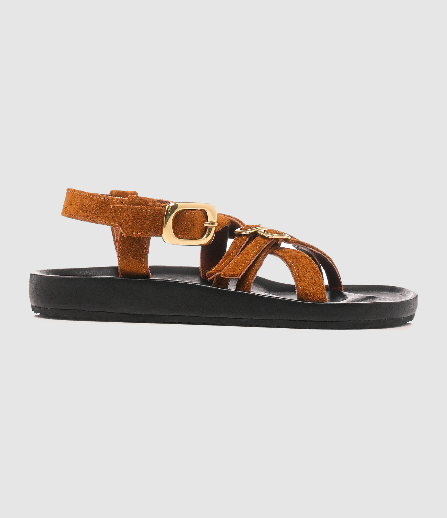 Claudette Sandals in Tobacco-coloured Leather