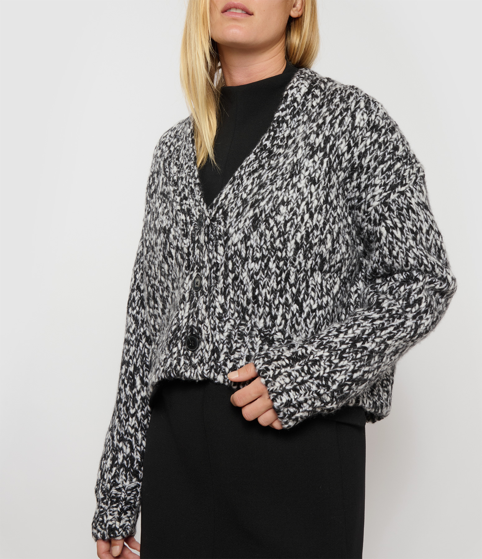 Black Boxy Cardigan