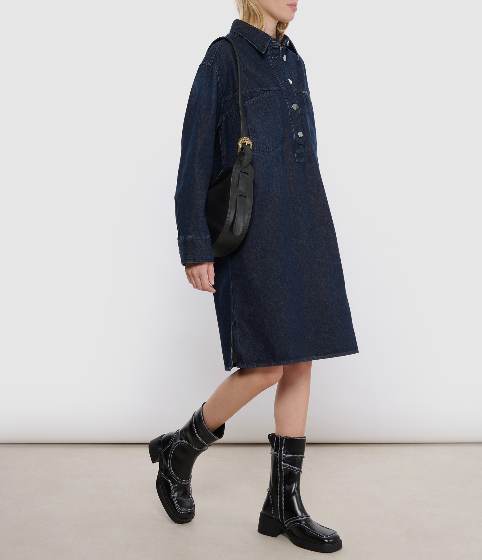 Dark Blue Polo Midi Dress