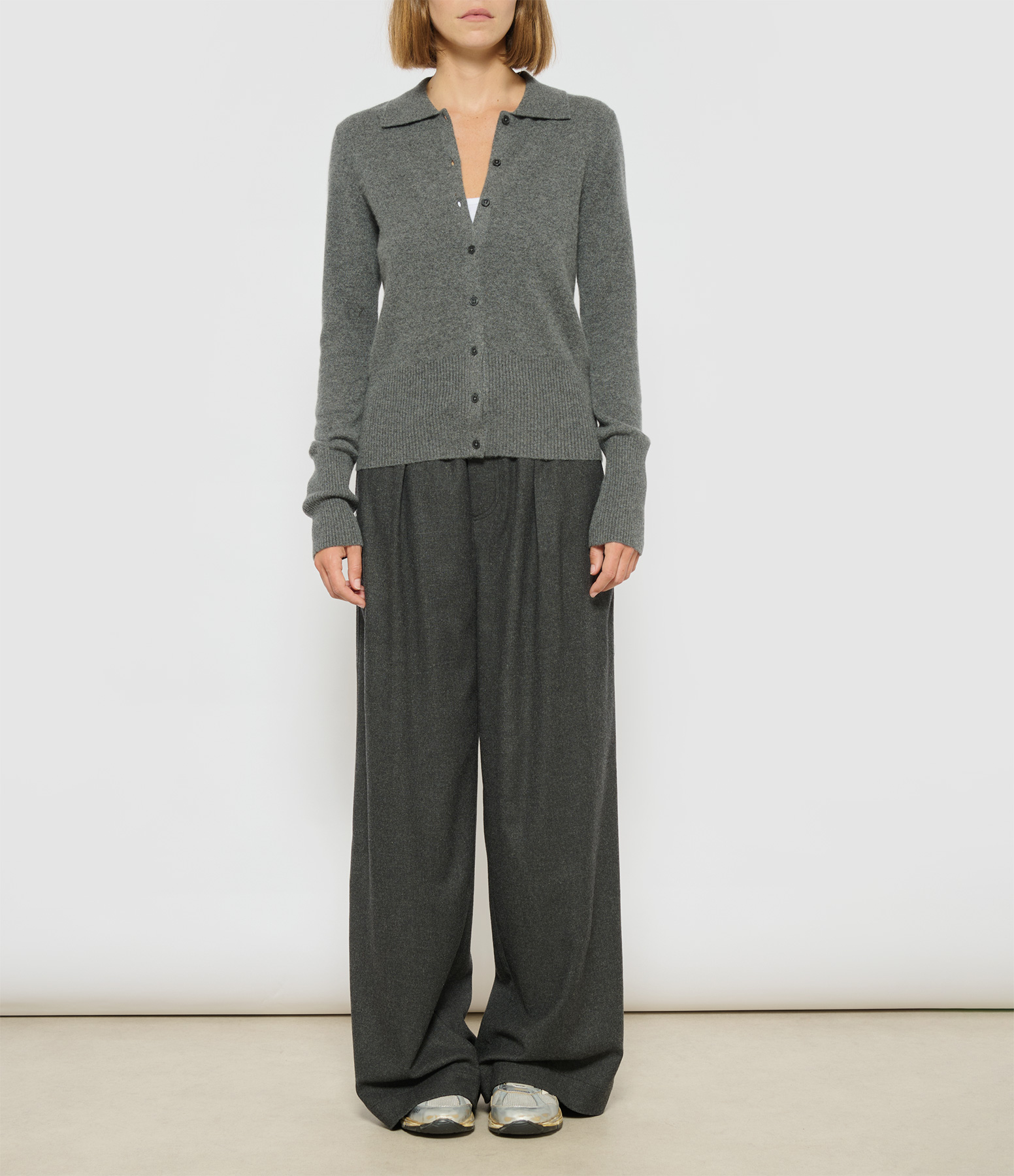 Dark Grey Melange Cardigan