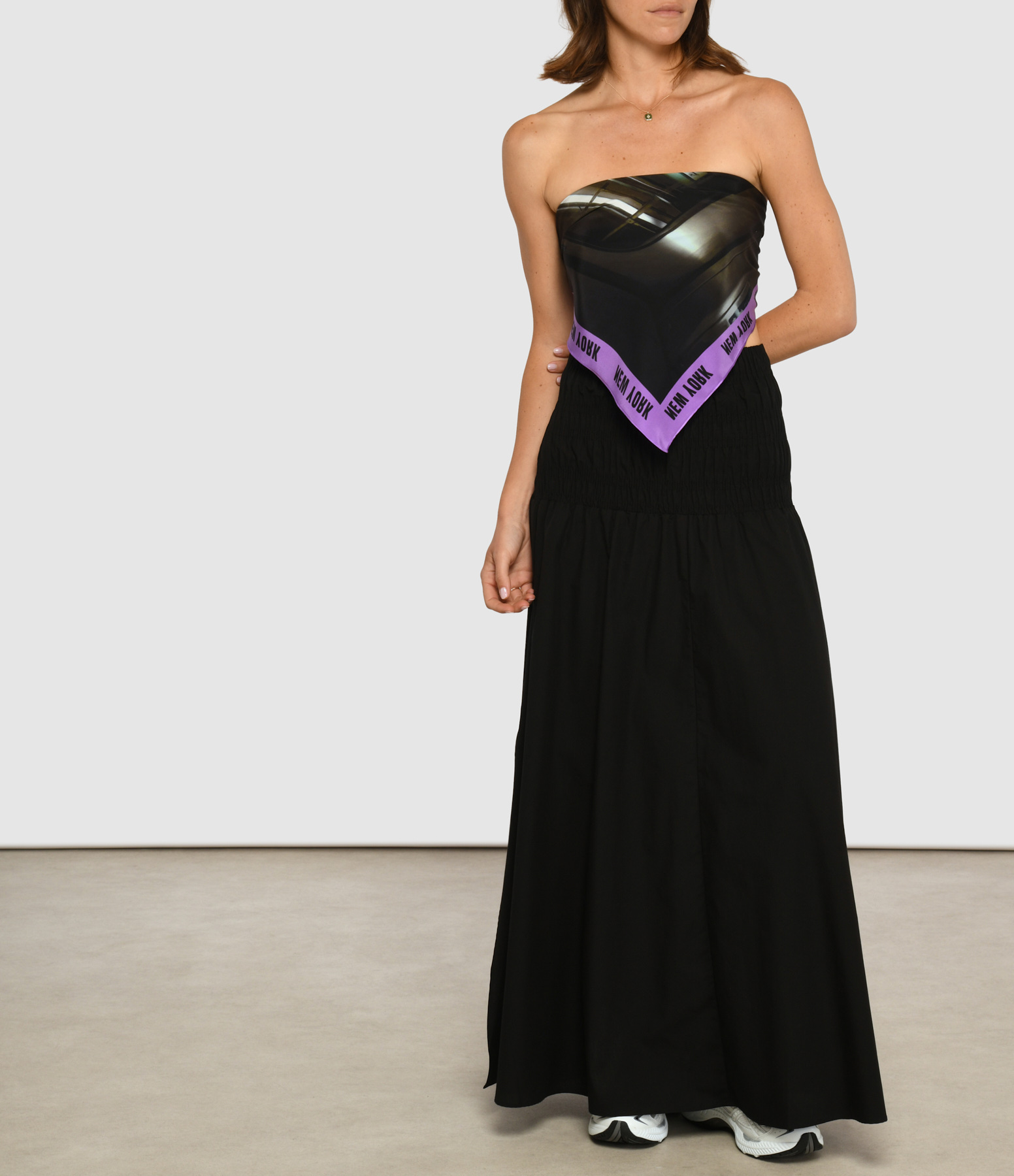 Black Gathered Skirt