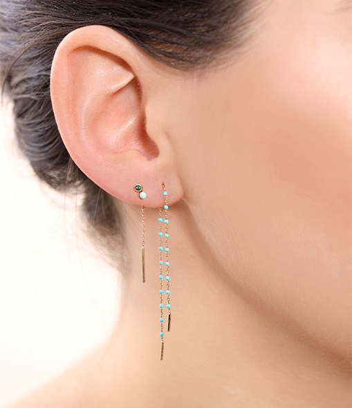 Mini Double Gold Resin Earrings
